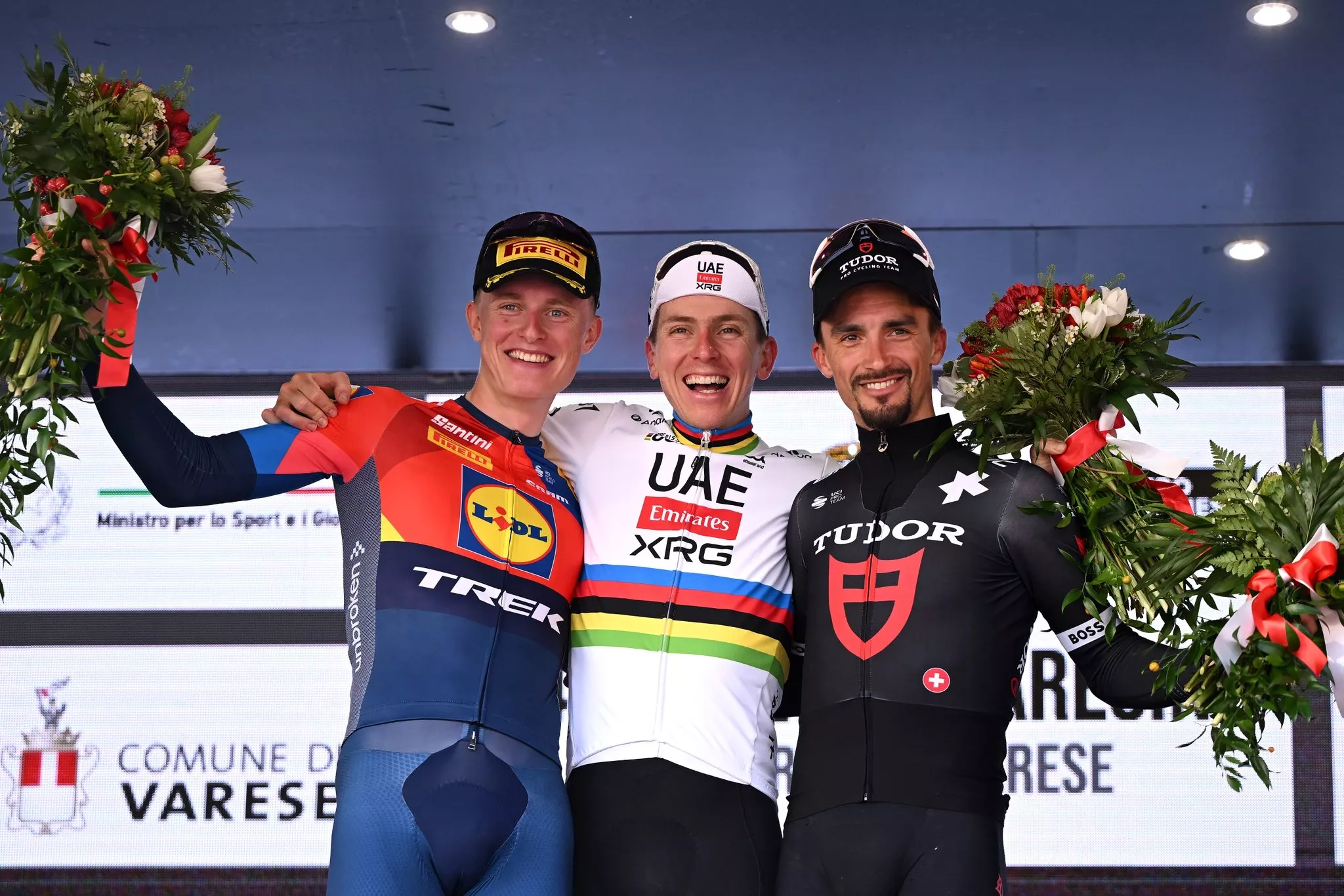 Podio de los Tres Valles Varesinos. Foto: Lidl Trek