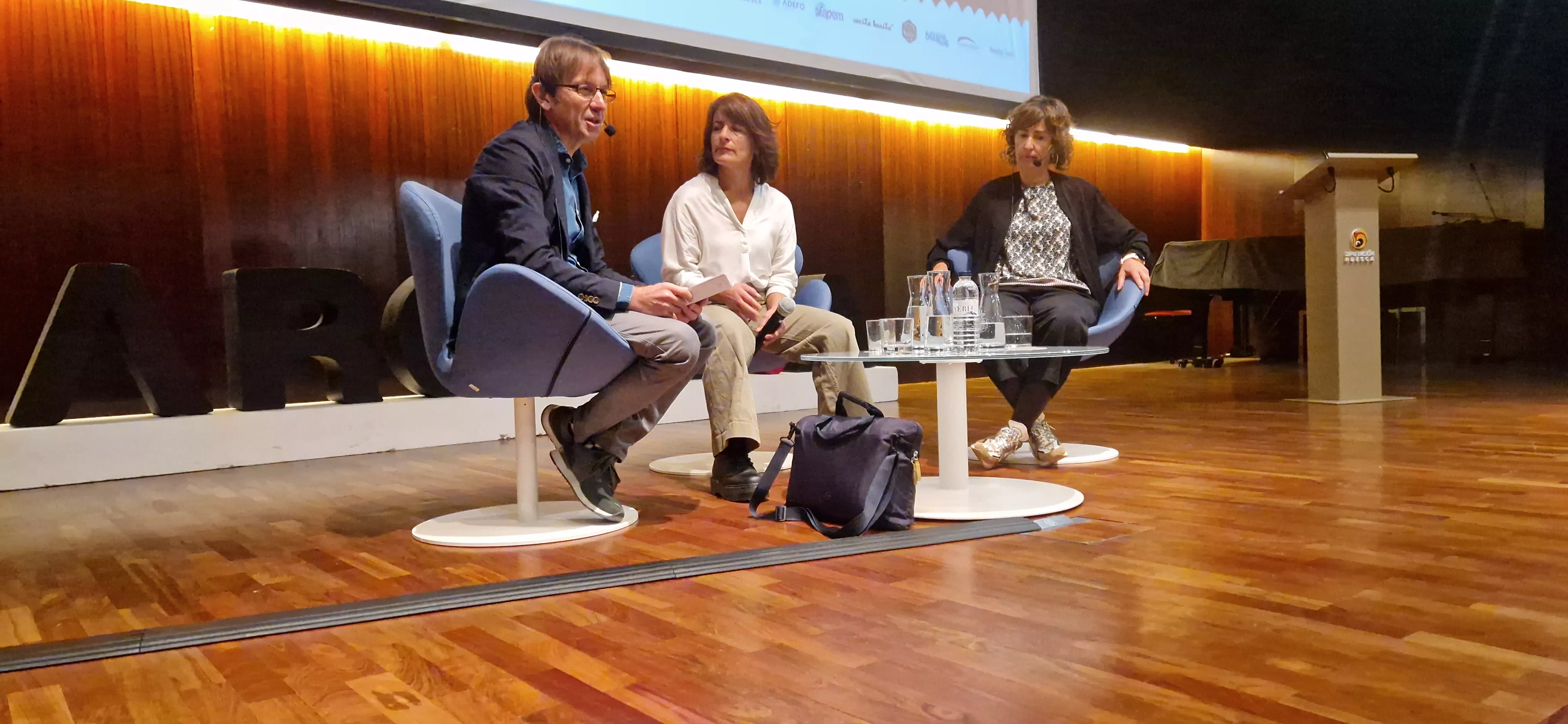 Javier Olivera, Silvia Parrabera y Silvia Doménech.  Jornada Técnica de la V Movida Arcadia. Foto Myriam Martínez