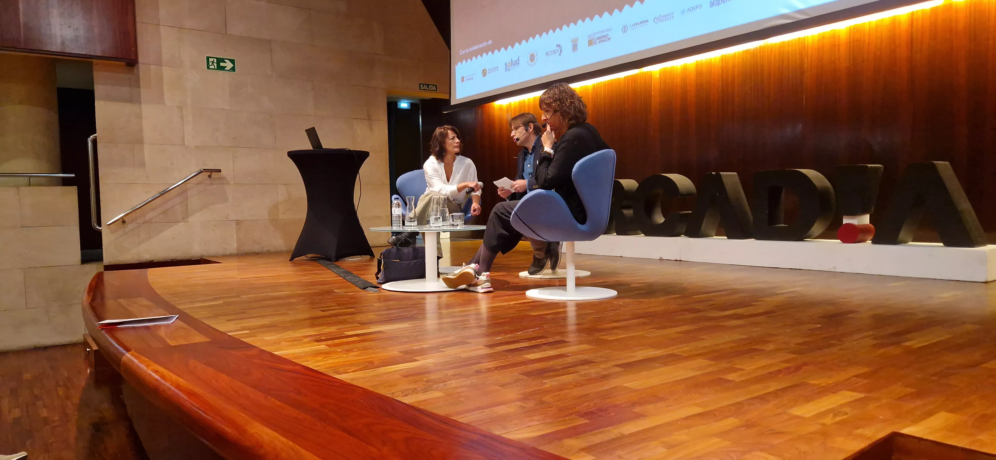 Silvia Parrabera, Javier Olivera y Silvia Doménech.  Jornada Técnica de la V Movida Arcadia. Foto Myriam Martínez