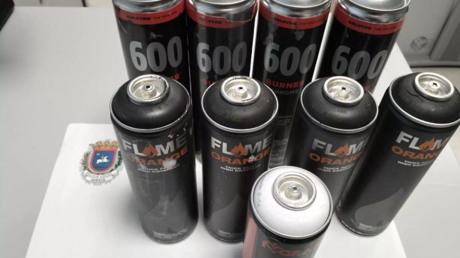 Material que portaba el grafitero