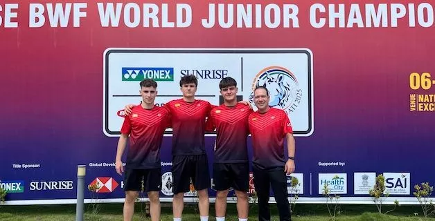 El equipo español en el Mundial Junior de Bádminton en la India. Foto: FESBA