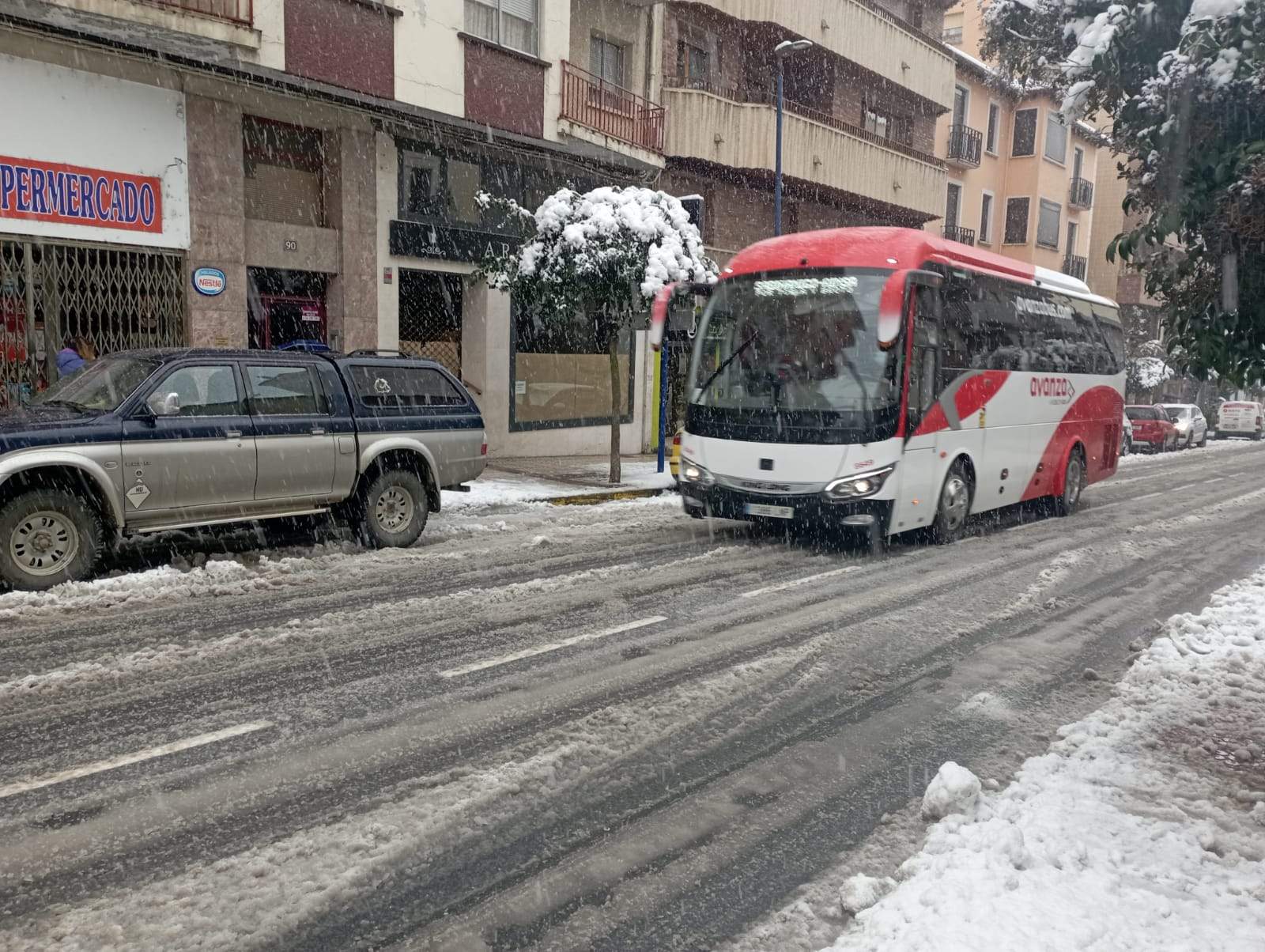Nieve en Sabiñánigo este miércoles