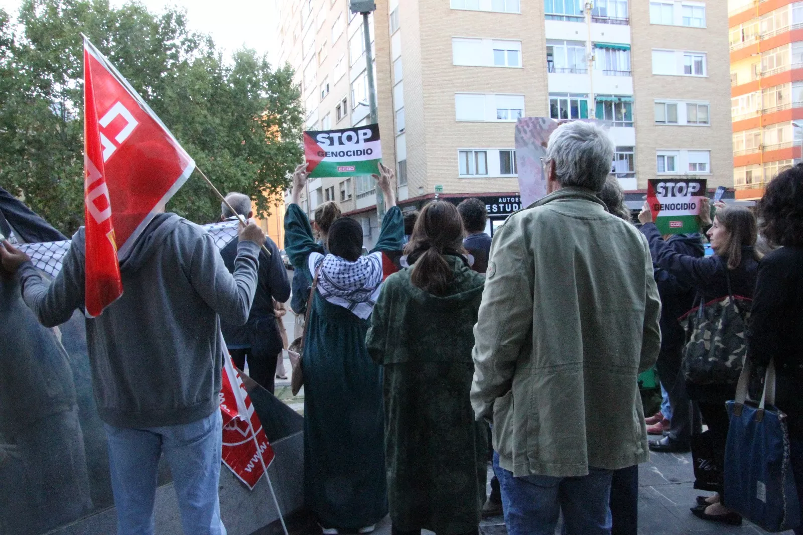 Concentración de CCOO en apoyo a Palestina en el Monumento de la Paz. Foto Carlos Neofato 