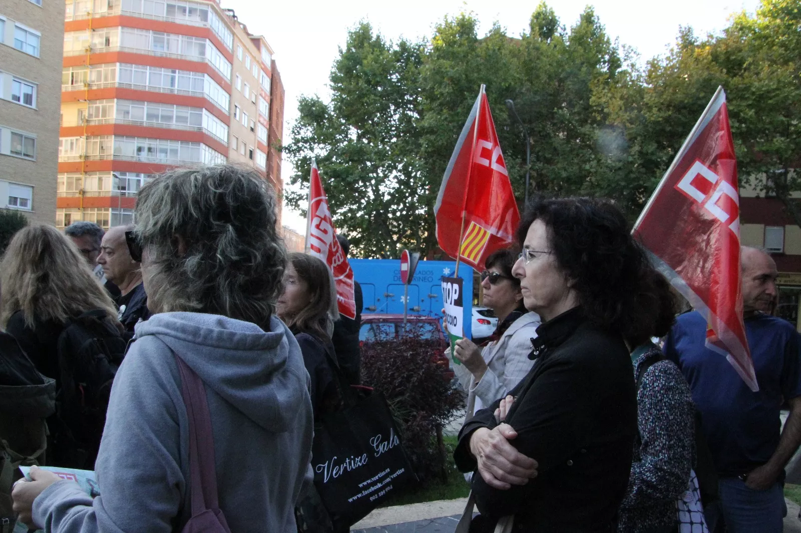 Concentración de CCOO en apoyo a Palestina en el Monumento de la Paz. Foto Carlos Neofato 