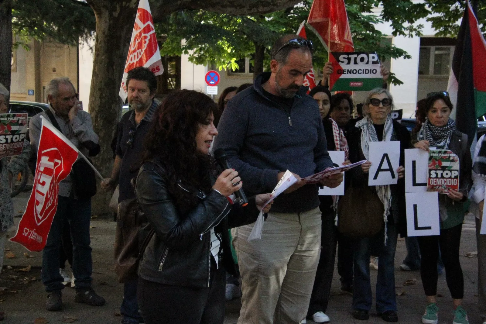 Concentración de CCOO en apoyo a Palestina la Plaza Cervantes. Foto Carlos Neofato 