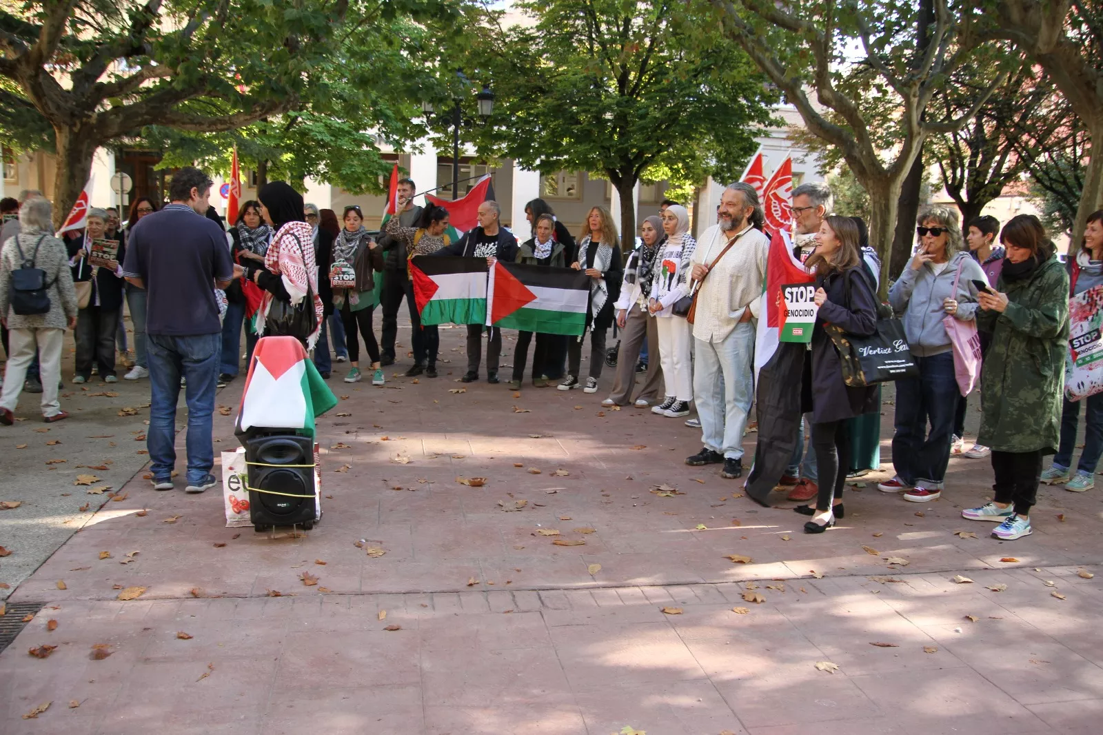 Concentración de CCOO en apoyo a Palestina la Plaza Cervantes. Foto Carlos Neofato 