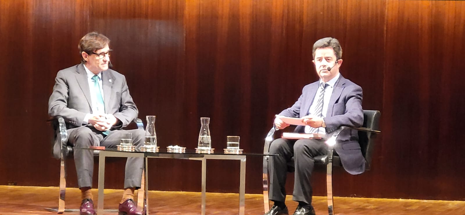 Salvador Illa y Luis Felipe, en la Diputación.