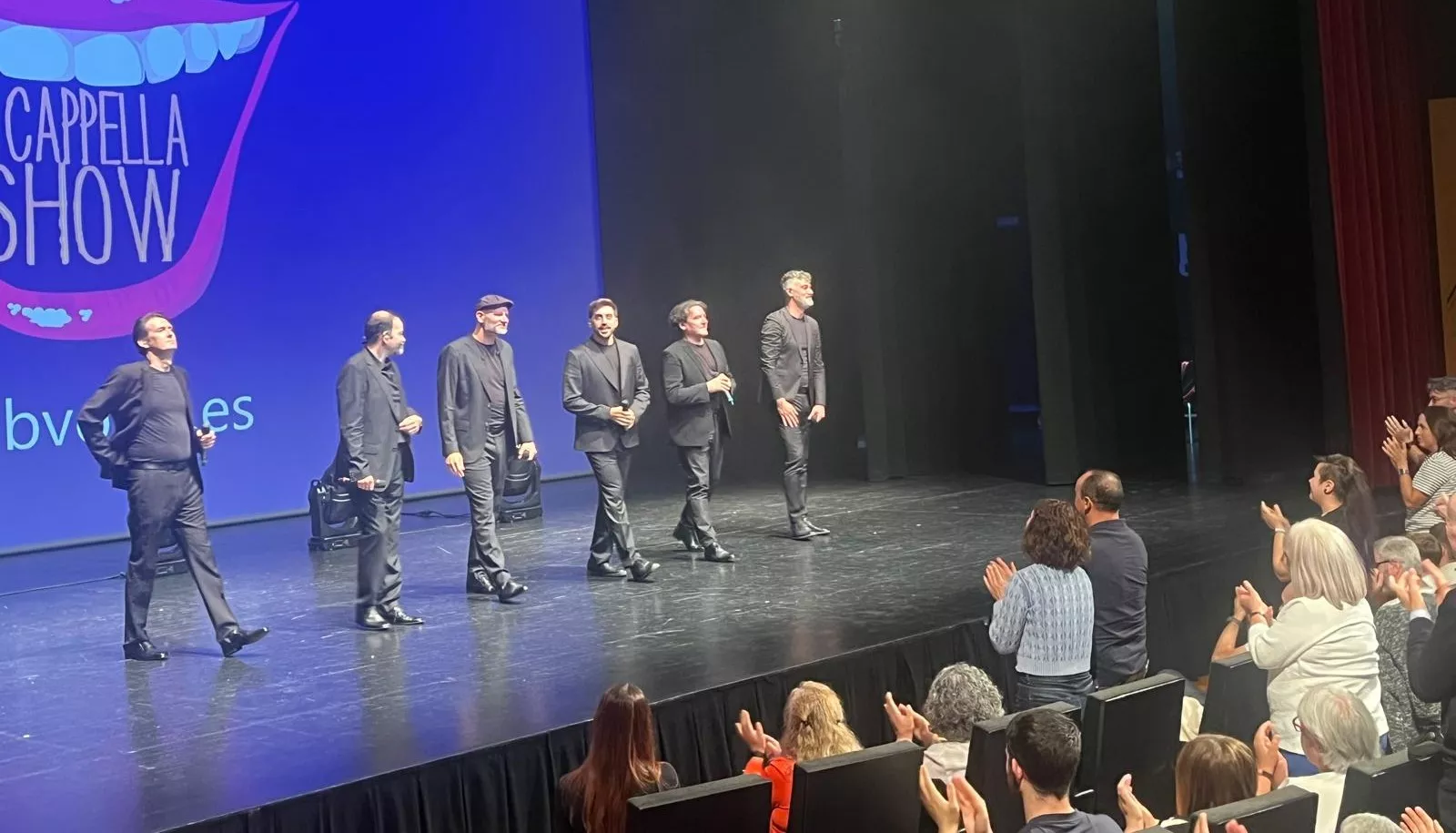 Actuación de B Vocal en Huesca con su espectáculo “Cantando a los 30”. Foto Mercedes Manterola