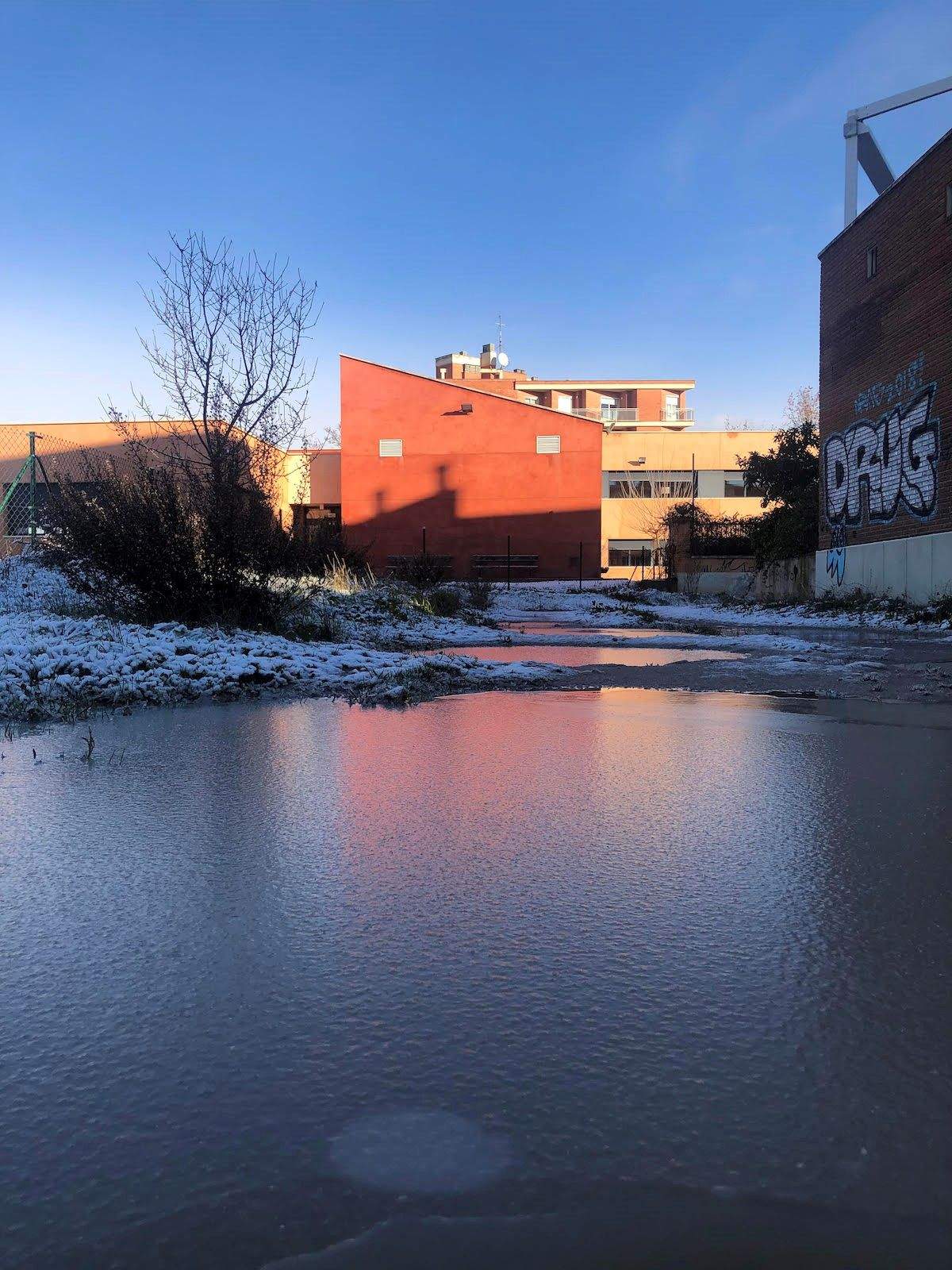 Nieve en la ciudad de Huesca. Foto Ana Martínez (Escuela de Arte de Huesca)