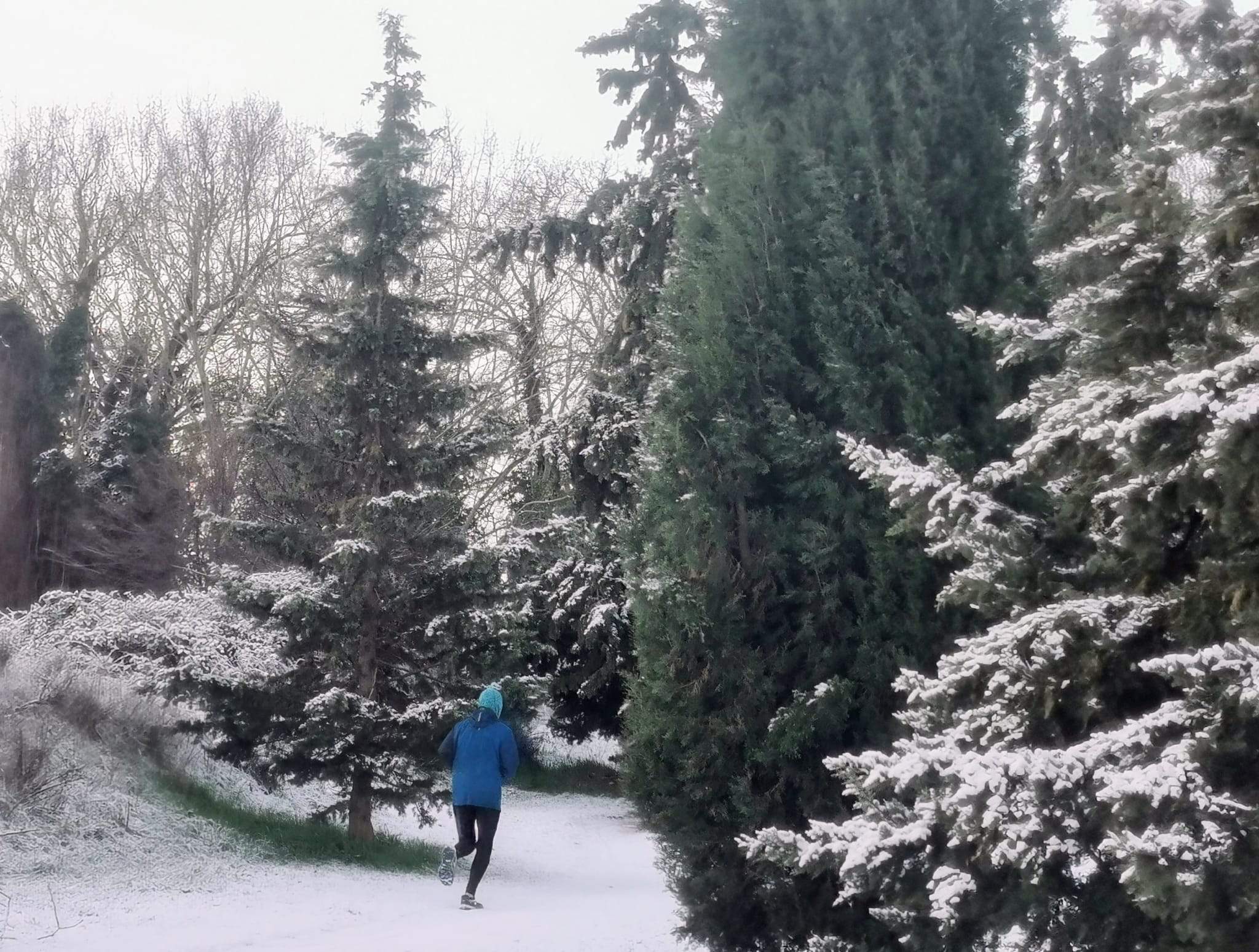Nieve en la ciudad de Huesca y su entorno. Foto Miguel Bescós