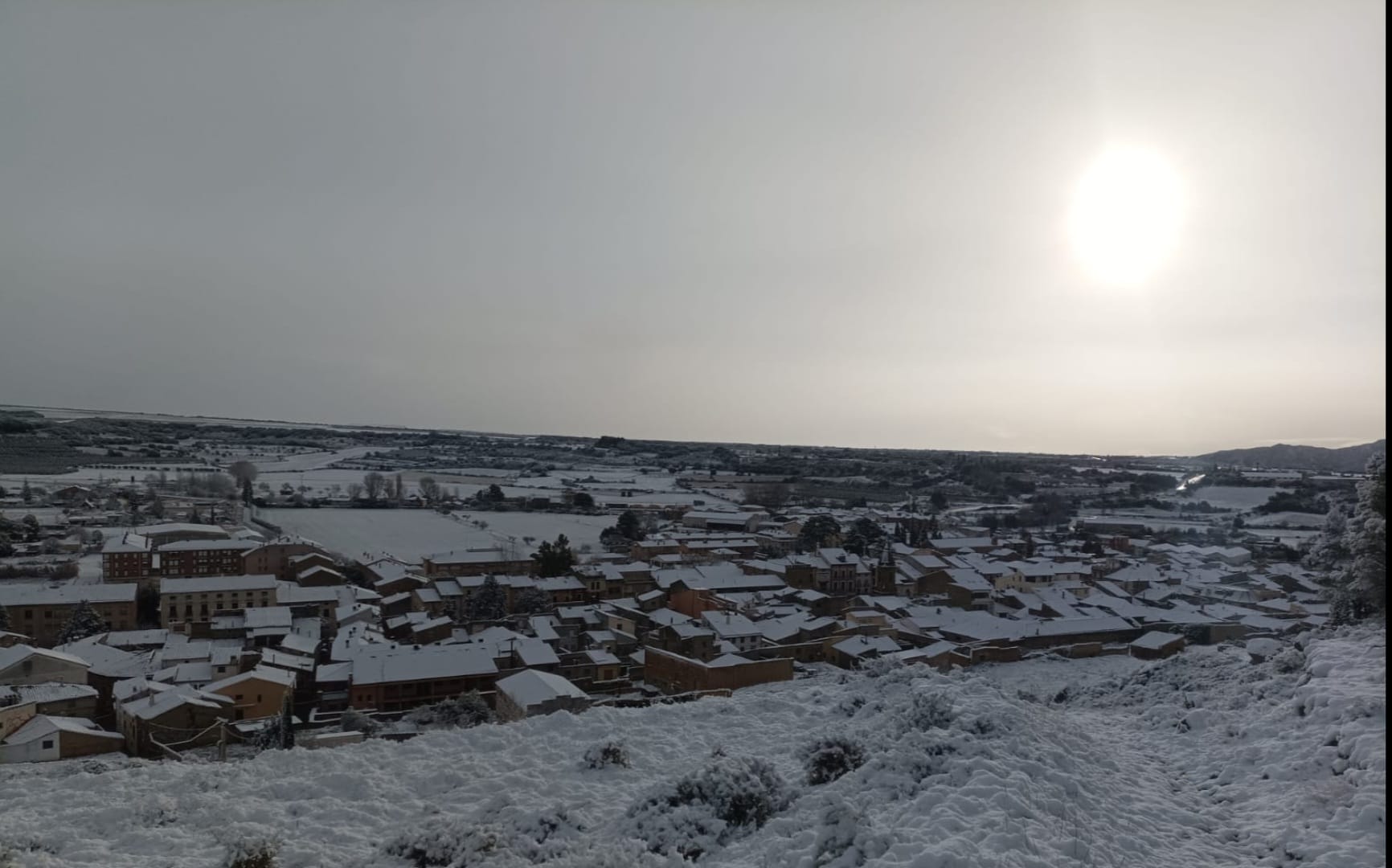 Panorámica de Ayerbe, desde el monte San Miguel. Foto Fran Clavería