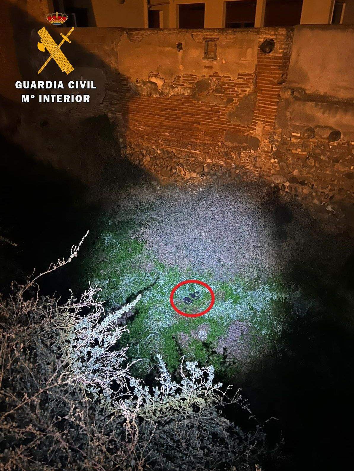 Lugar donde fue hallada la bandolera sustraída en un salón de juegos de Monzón