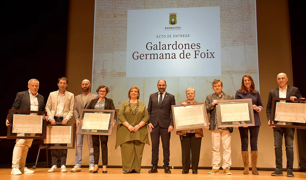 Galardonados del pasado año en los Premios Germana de Foix en Barbastro