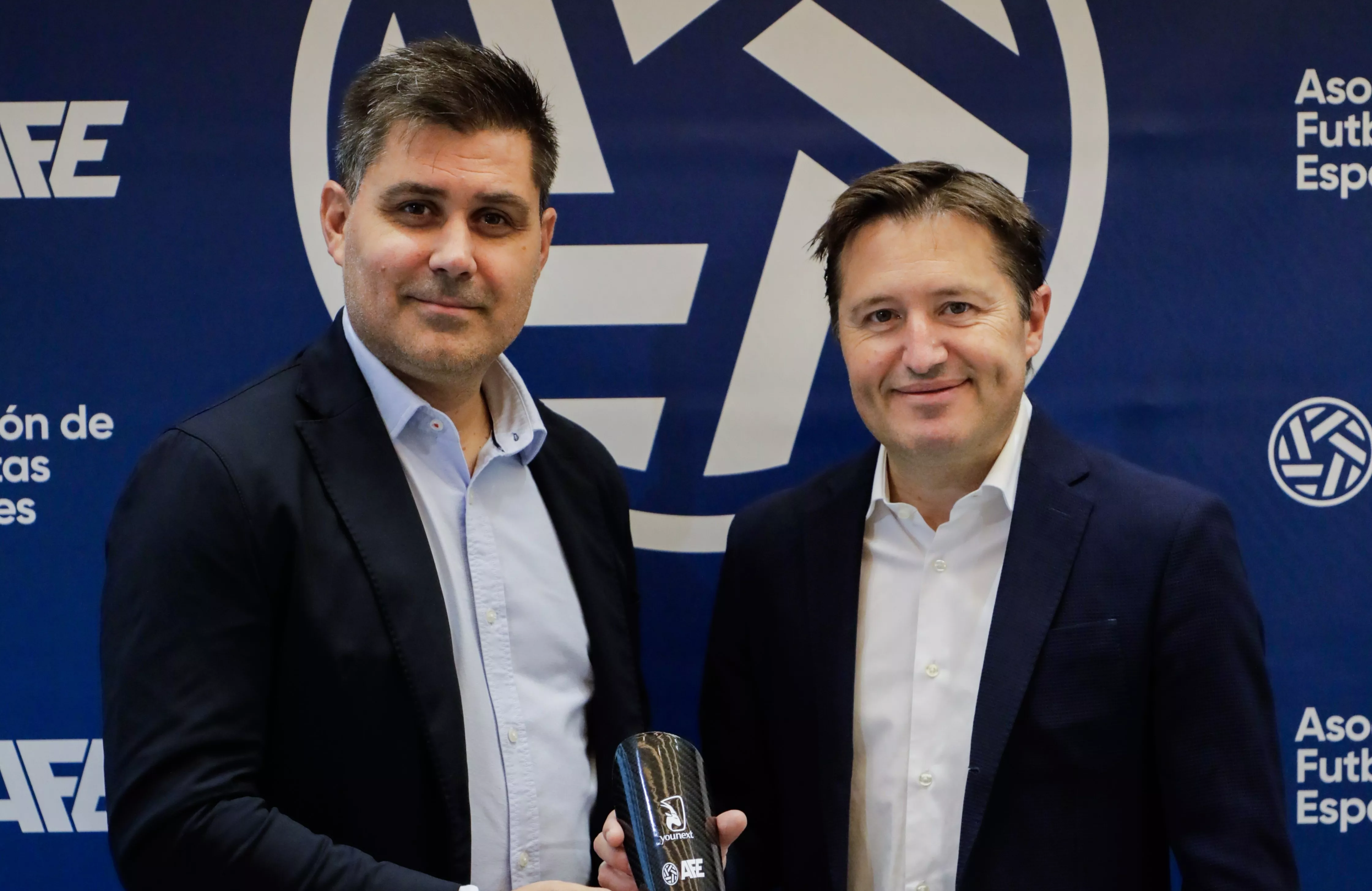 David Aganzo y Víctor Alfaro, en el acuerdo de renovación entre AFE y Podoactiva.