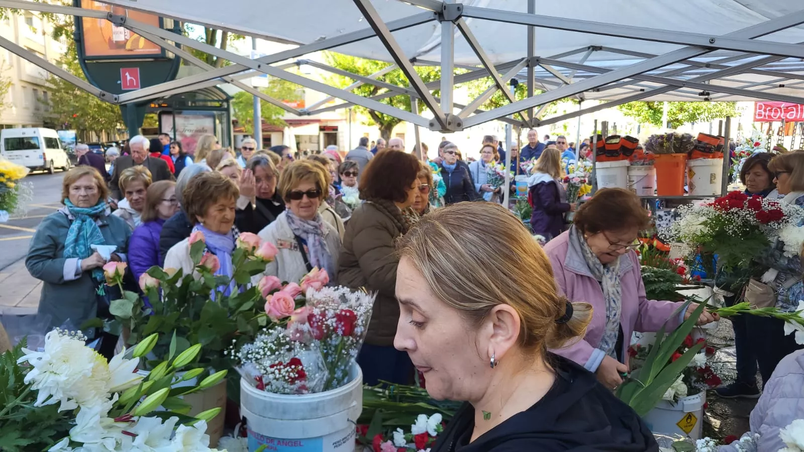 Puesto en la Plaza de Navarra del vivero de Cillas