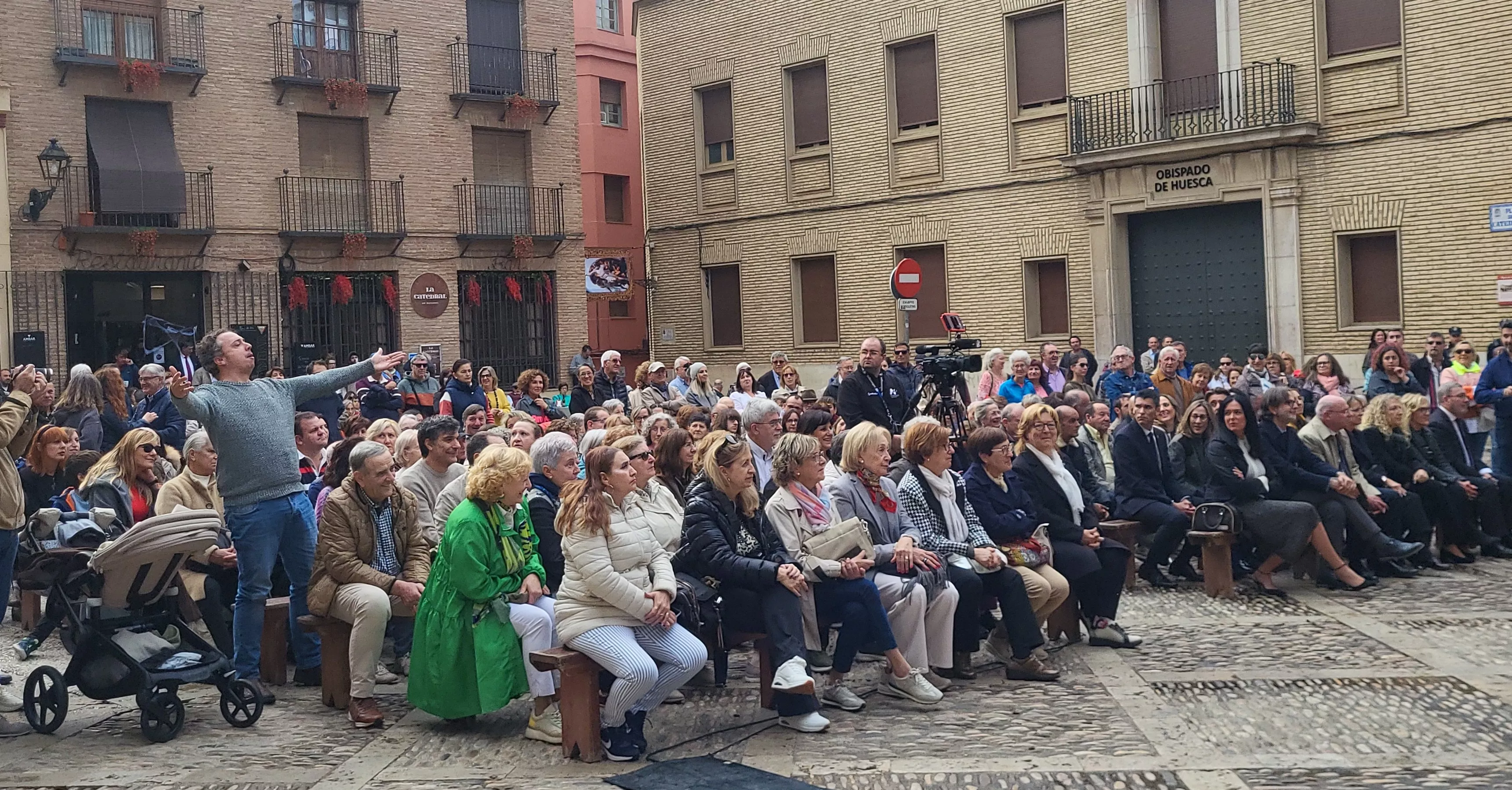 Recreación de la extracción de los oficios en Huesca. Foto Mercedes Manterola