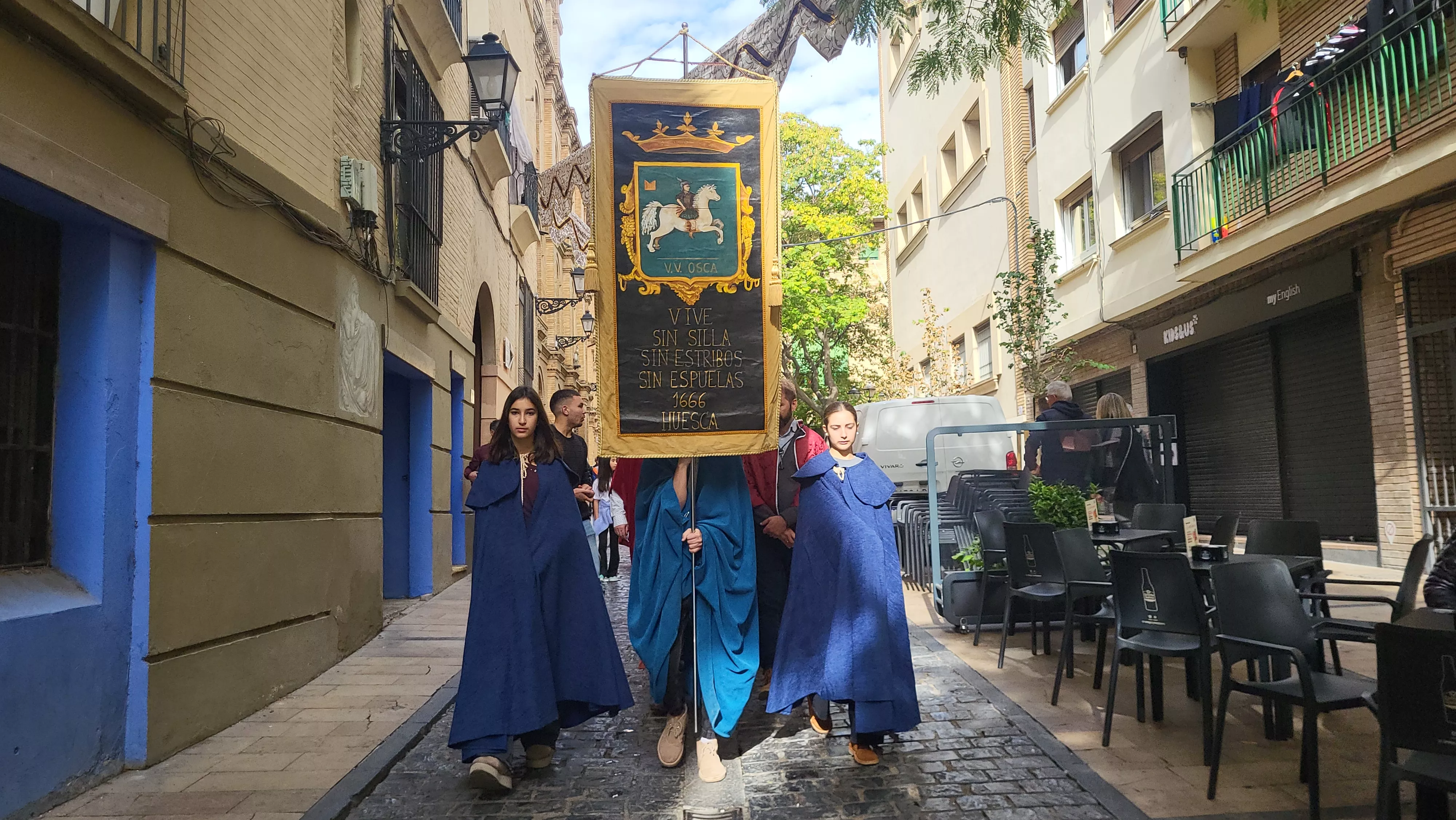 Recreación de la extracción de los oficios en Huesca. Foto Mercedes Manterola