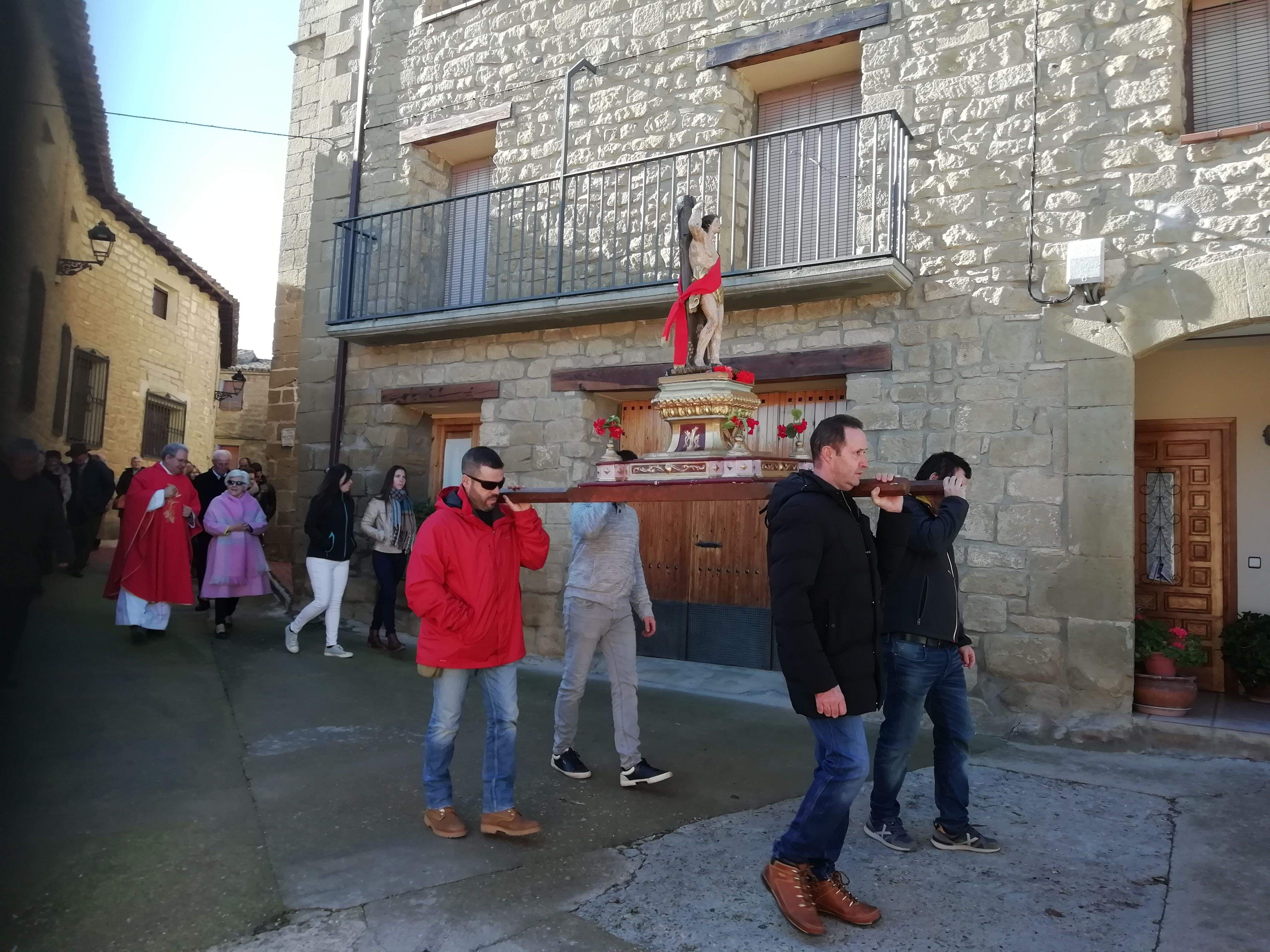Procesión de San Sebastián en Biscarrués.