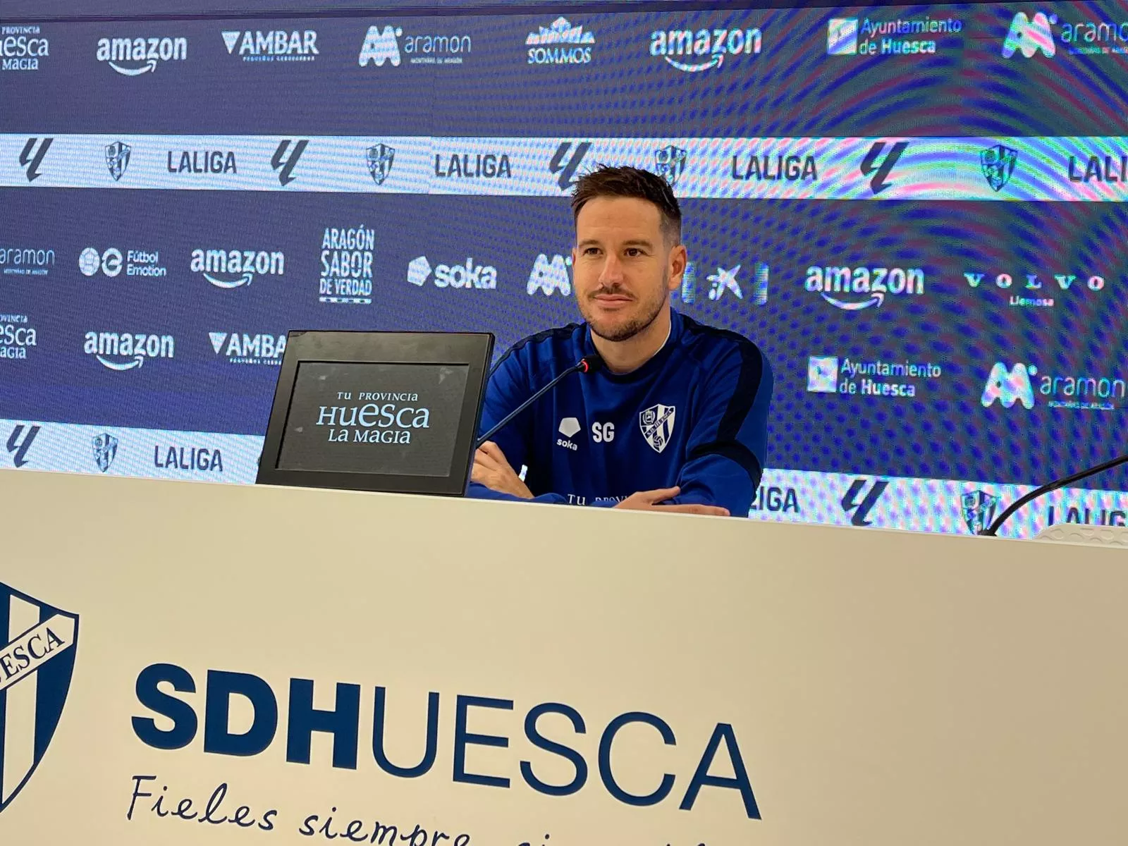 Sergi Guilló en la previa del partido ante la Real Sociedad B