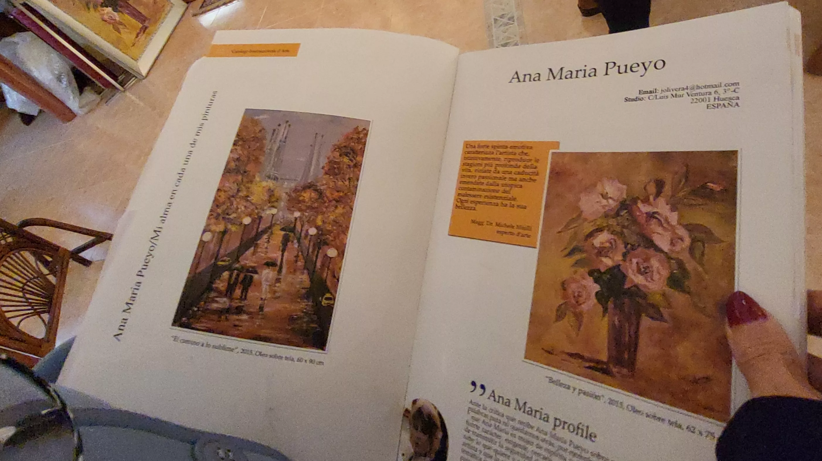 Ana María Pueyo dona una de sus obras premiadas a Zaidín. Foto Mercedes Manterola