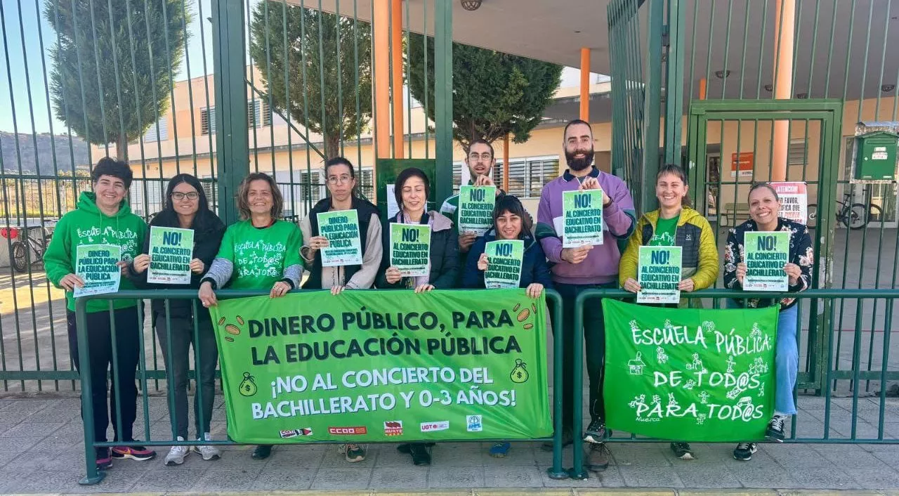 Los sindicatos llaman a manifestarse en Huesca contra la ampliación de los conciertos educativos