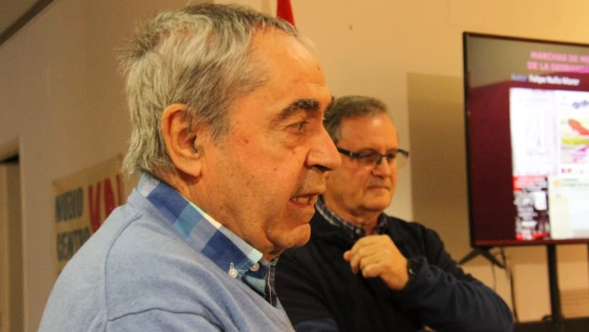 Miguel Escartín y Felipe Nuño, en el CRMAHU. Foto Carlos Neofato