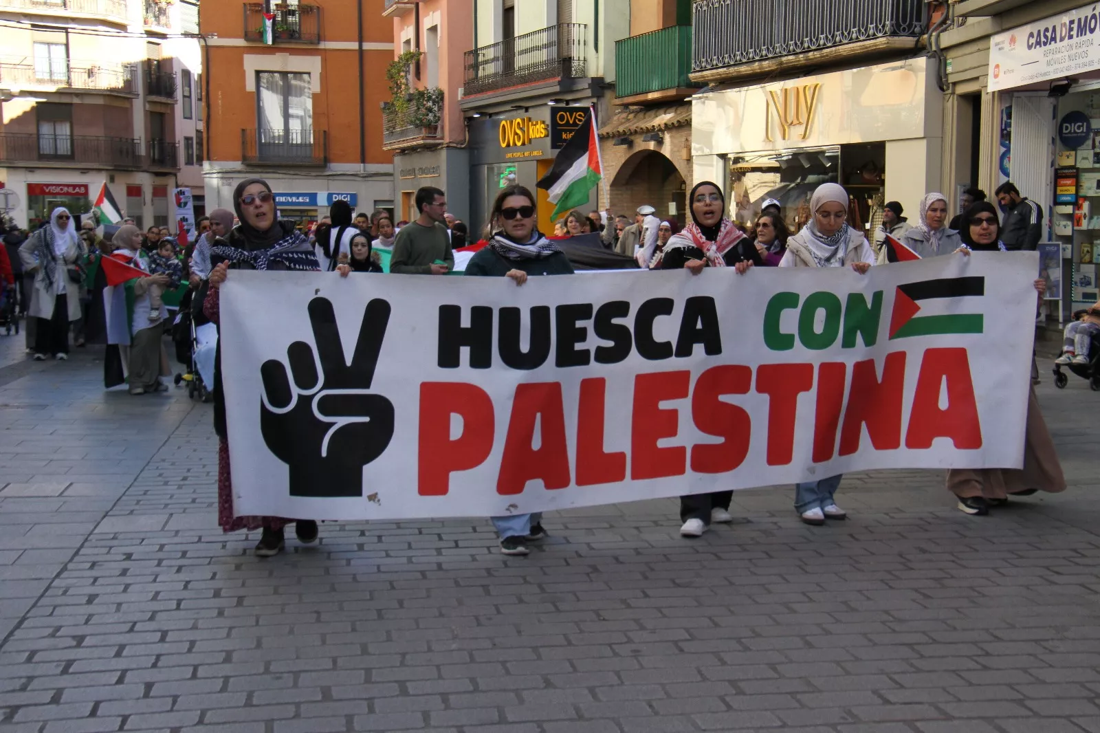 Nueva manifestación Huesca con Palestina. Foto Carlos Neofato