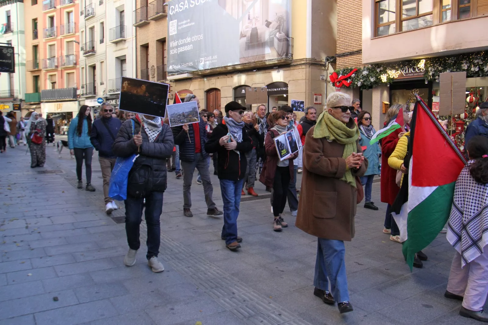 Nueva manifestación Huesca con Palestina. Foto Carlos Neofato