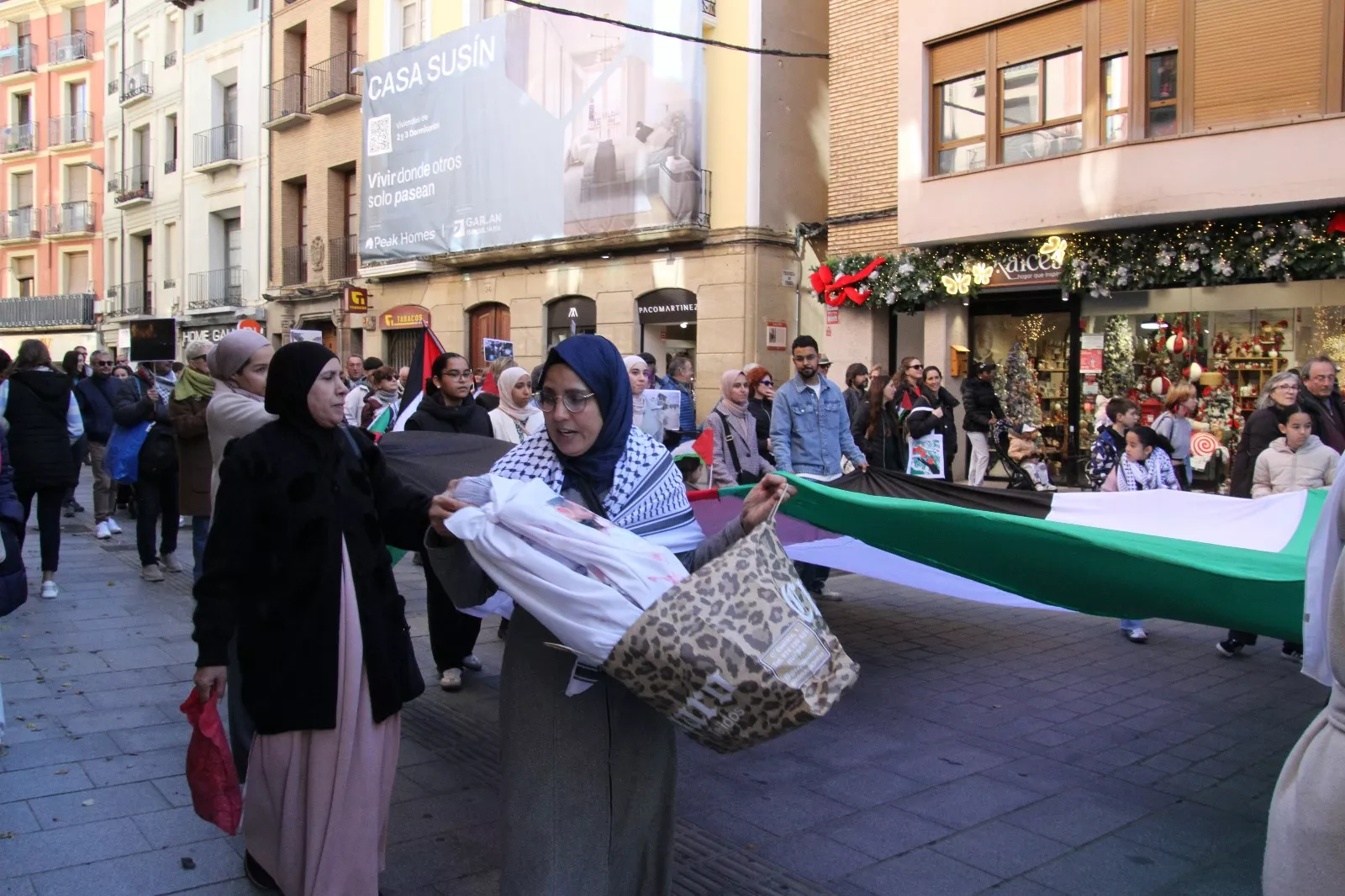 Nueva manifestación Huesca con Palestina. Foto Carlos Neofato