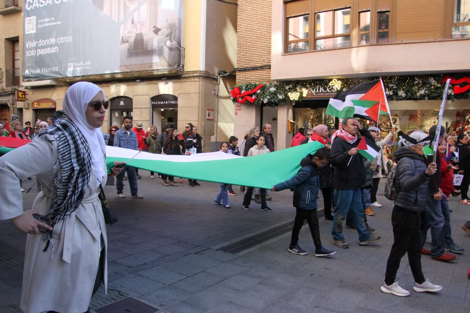 Nueva manifestación Huesca con Palestina. Foto Carlos Neofato