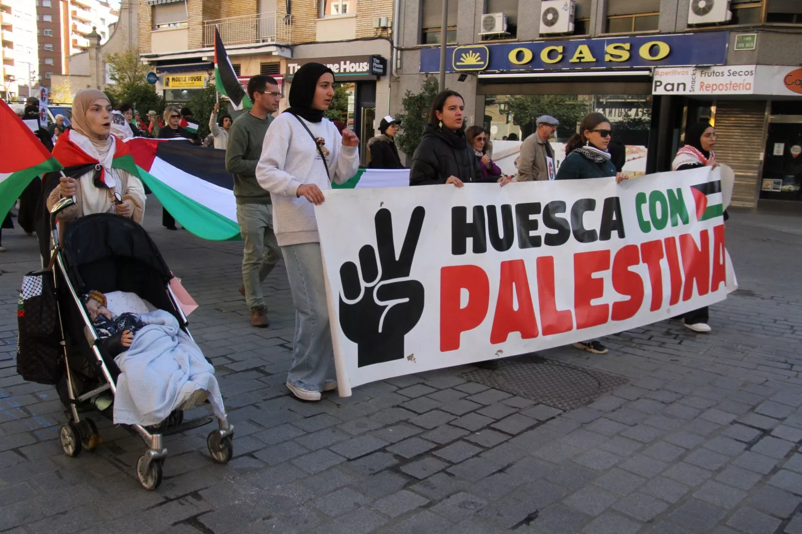Nueva manifestación Huesca con Palestina. Foto Carlos Neofato