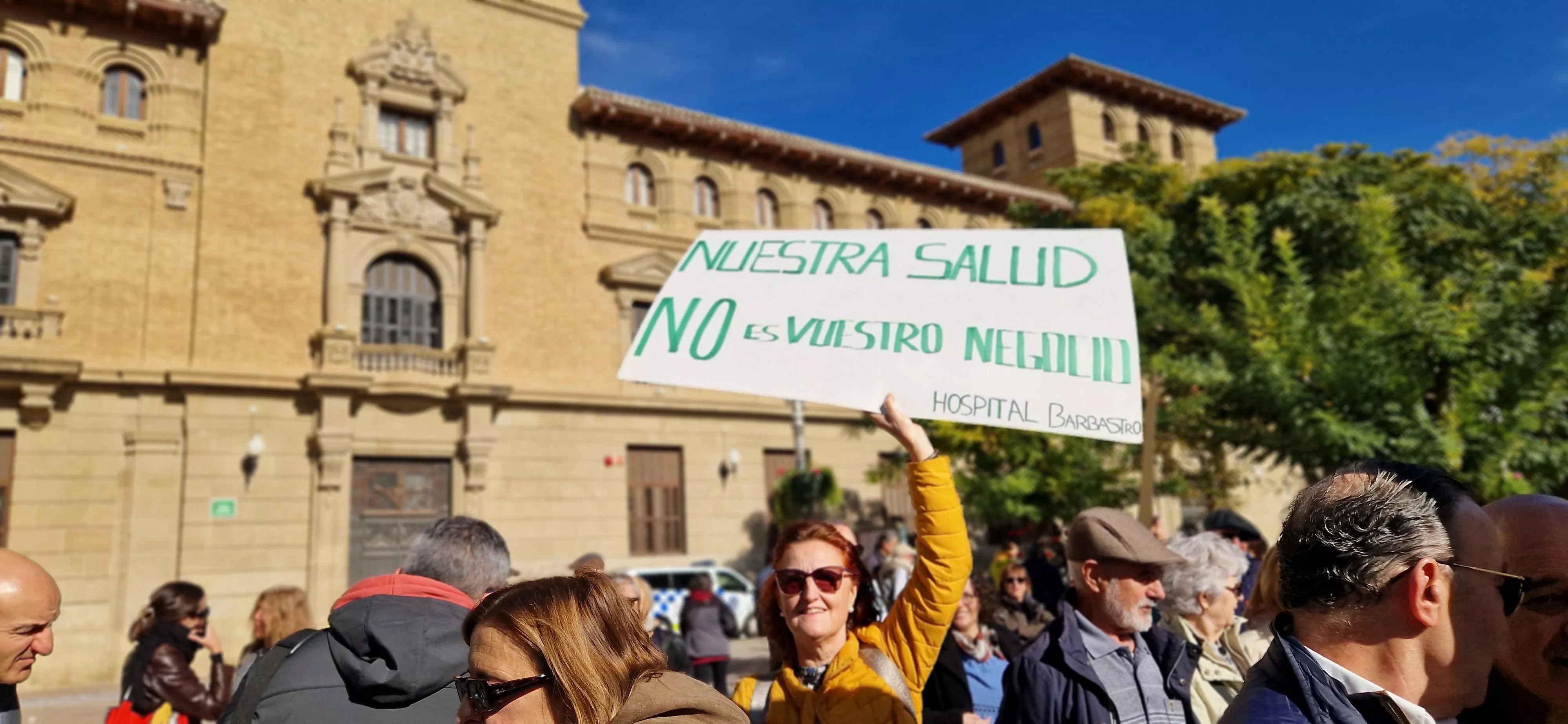 Concentración por la sanidad pública en Huesca. Foto Myriam Martínez