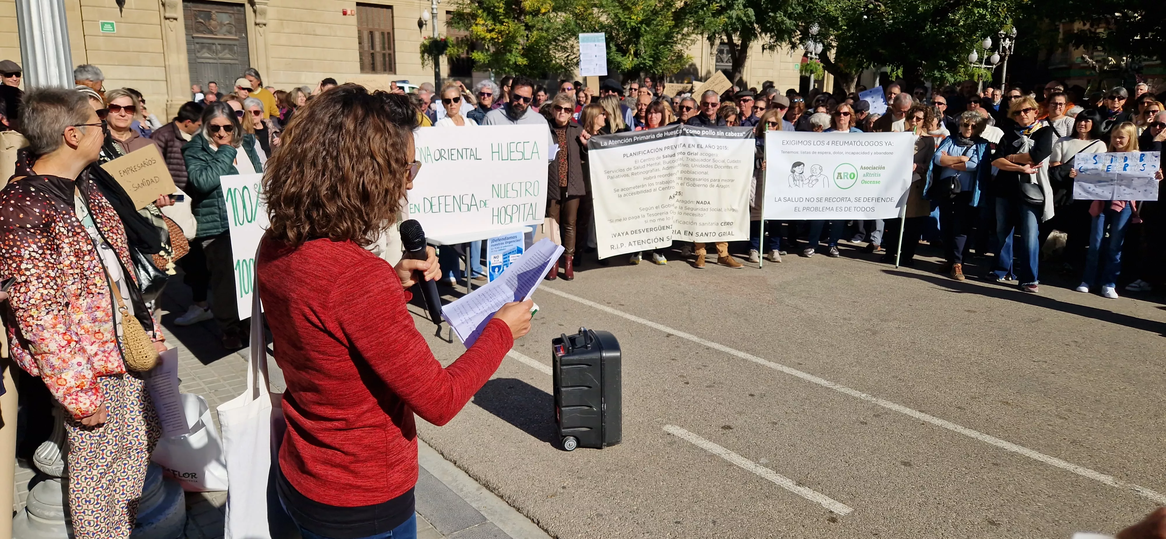 Concentración por la sanidad pública en Huesca. Foto Myriam Martínez