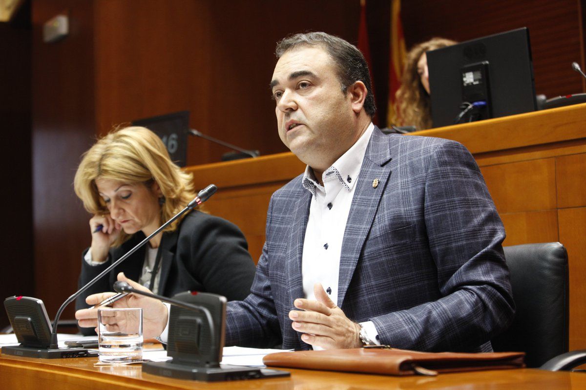 Carlos Til, en una comparecencia en las Cortes de Aragón