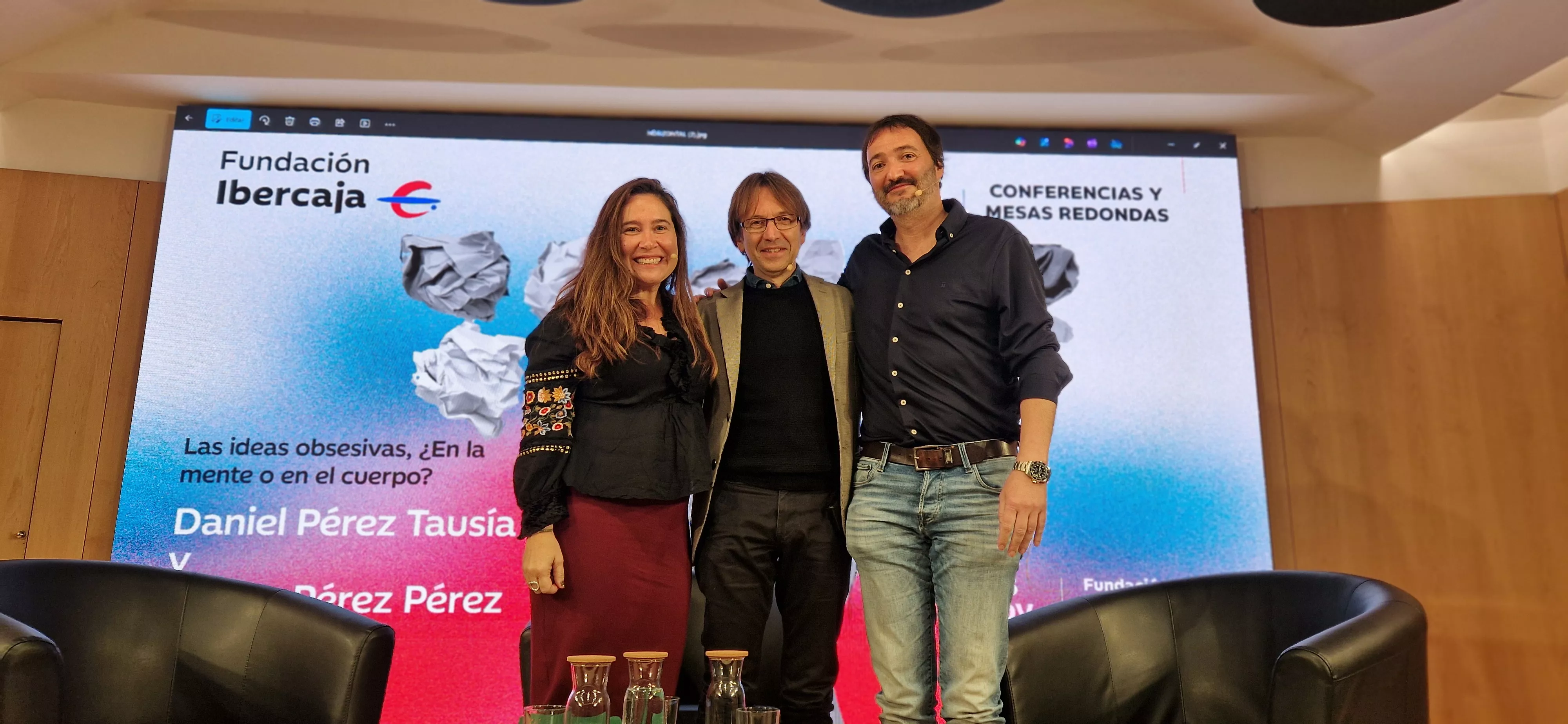 Esther Pérez, Javier Olivera y Daniel Pérez. Foto Myriam Martínez