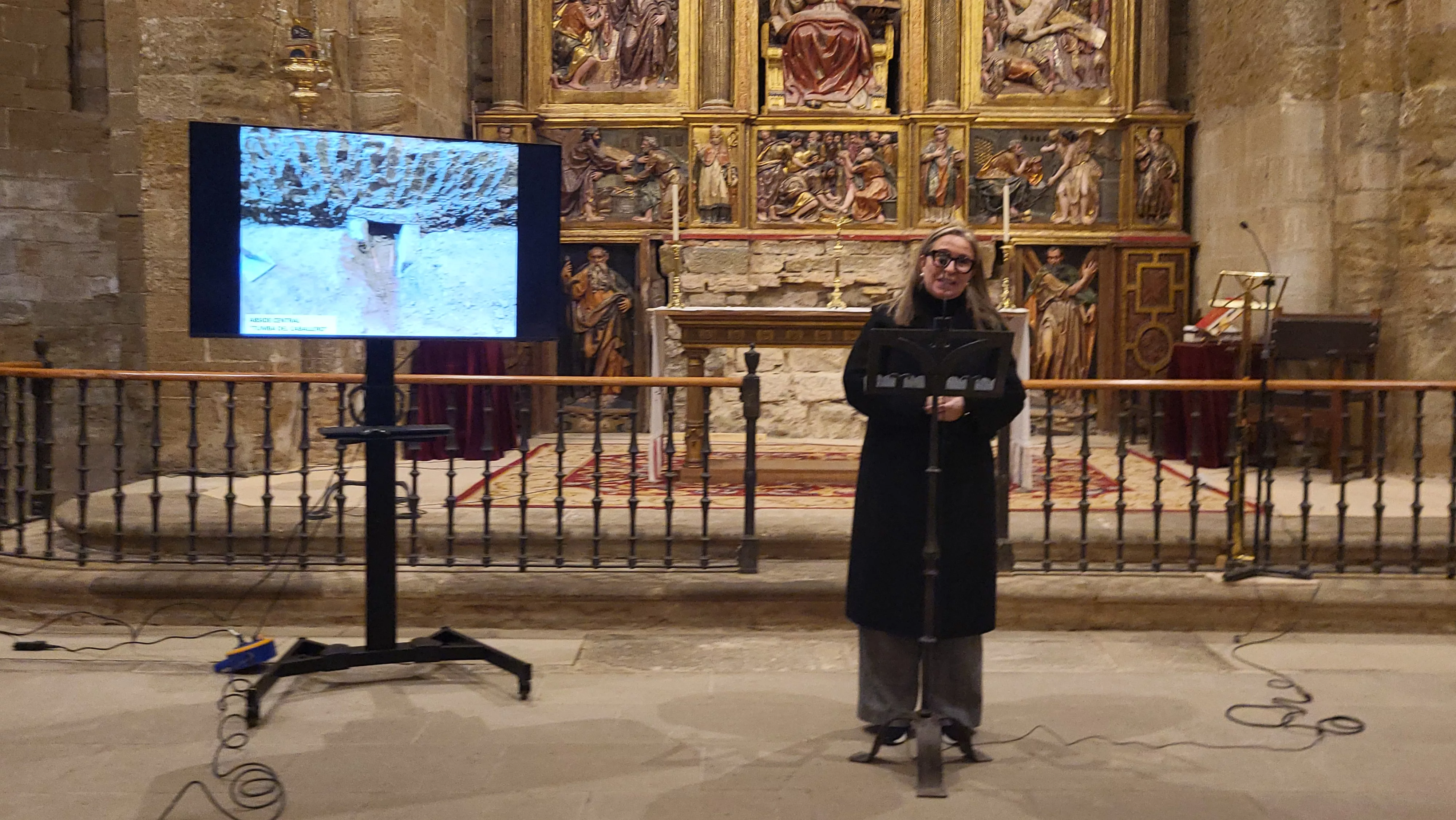Presentación de los resultados de la excavación arqueológica en San Pedro el Viejo. Foto Mercedes Manterola