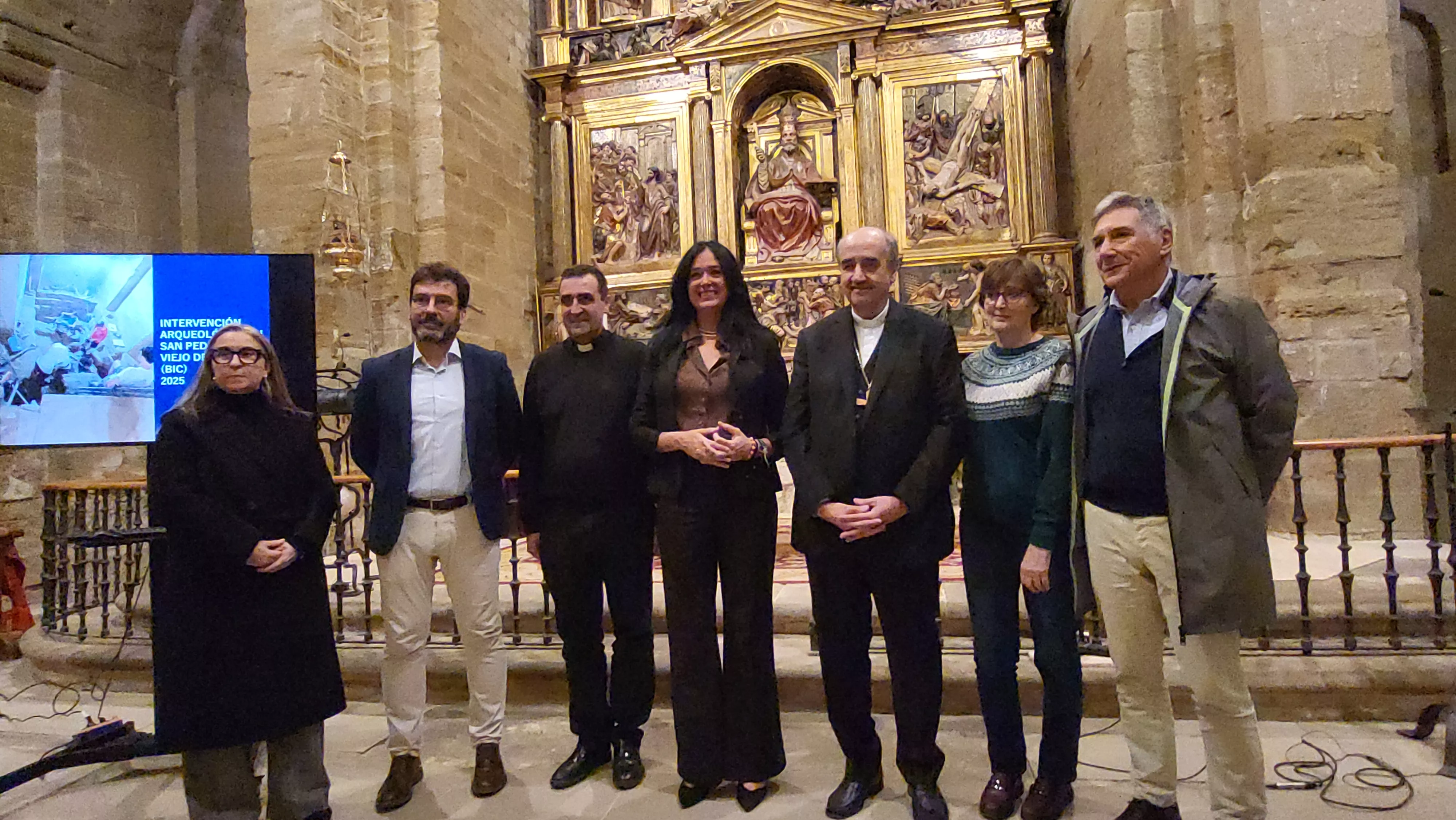 Presentación de los resultados de la excavación arqueológica en San Pedro el Viejo. Foto Mercedes Manterola