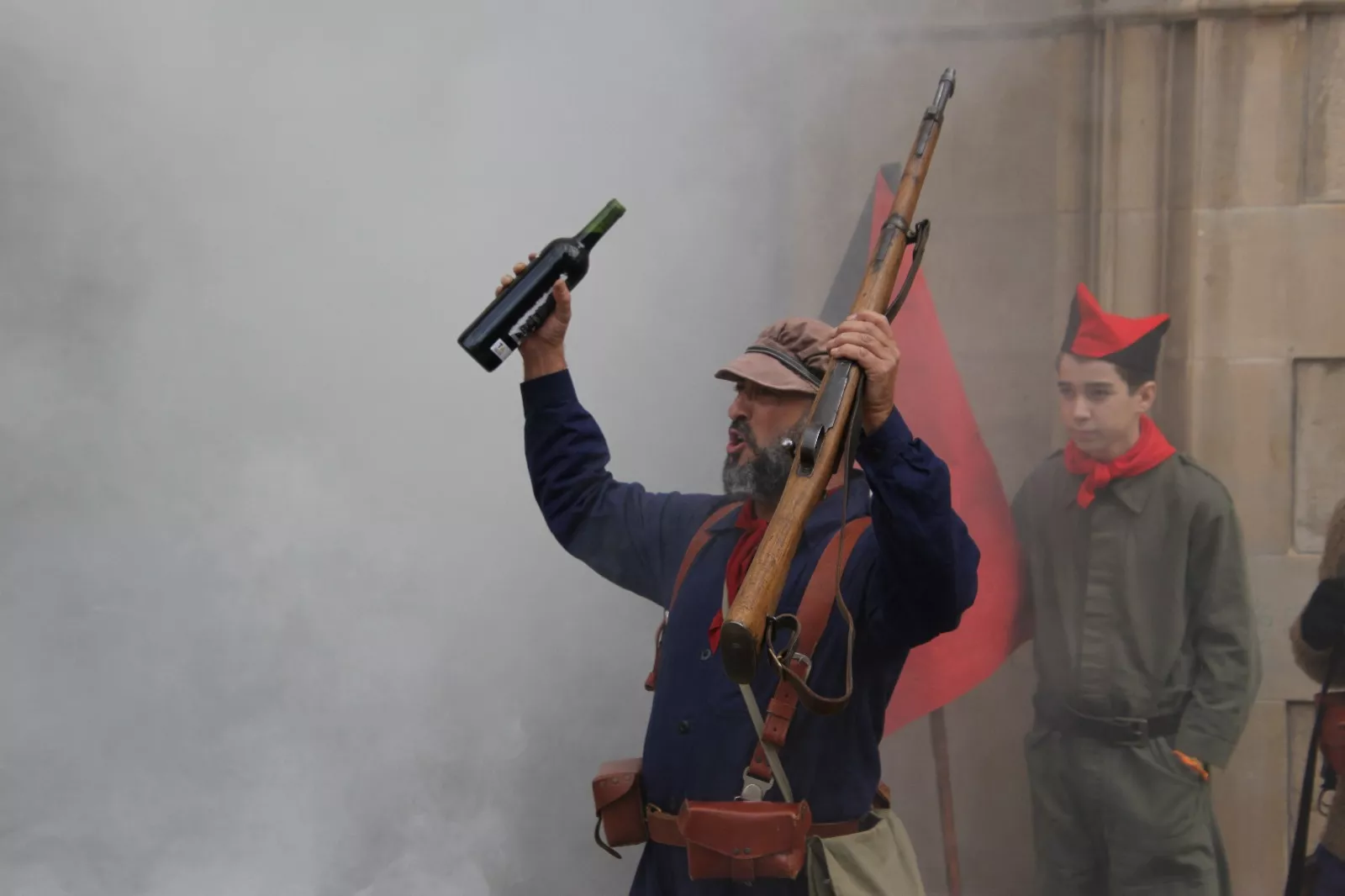 Recreación en Flix de la Batalla del Ebro. Foto Carlos Neofato