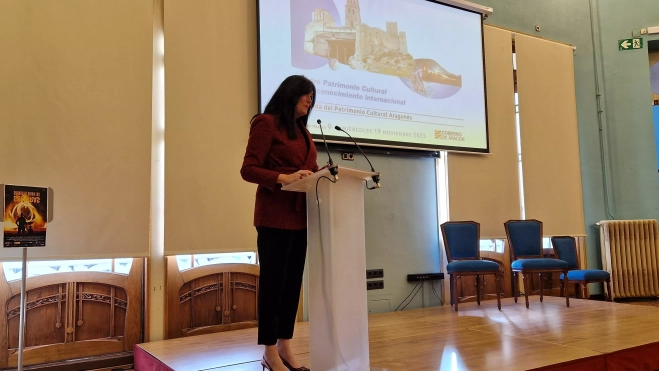 Lorena Orduna. II Jornadas de Patrimonio Cultural Aragonés celebradas en Huesca. Foto Myriam Martínez