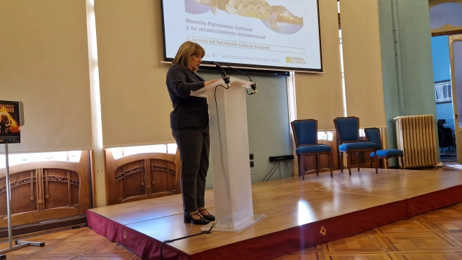 Tomasa Hernández. II Jornadas de Patrimonio Cultural Aragonés celebradas en Huesca. Foto Myriam Martínez