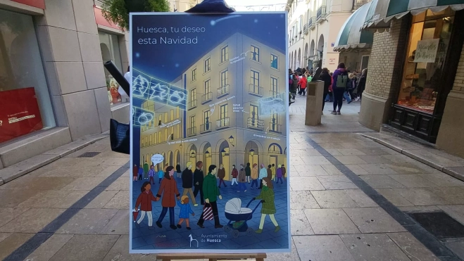 Cartel de la Navidad en Huesca.