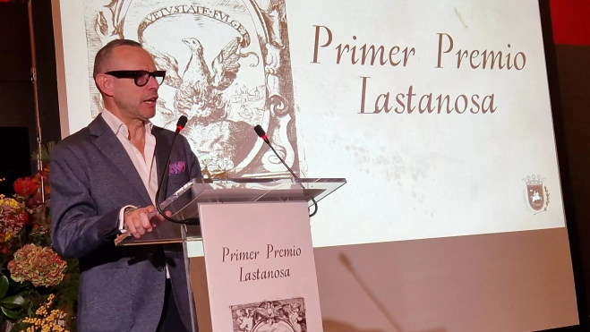 Pedro Olloqui. Entrega del Premio Lastanosa a María José Arbués. Foto Myriam Martínez