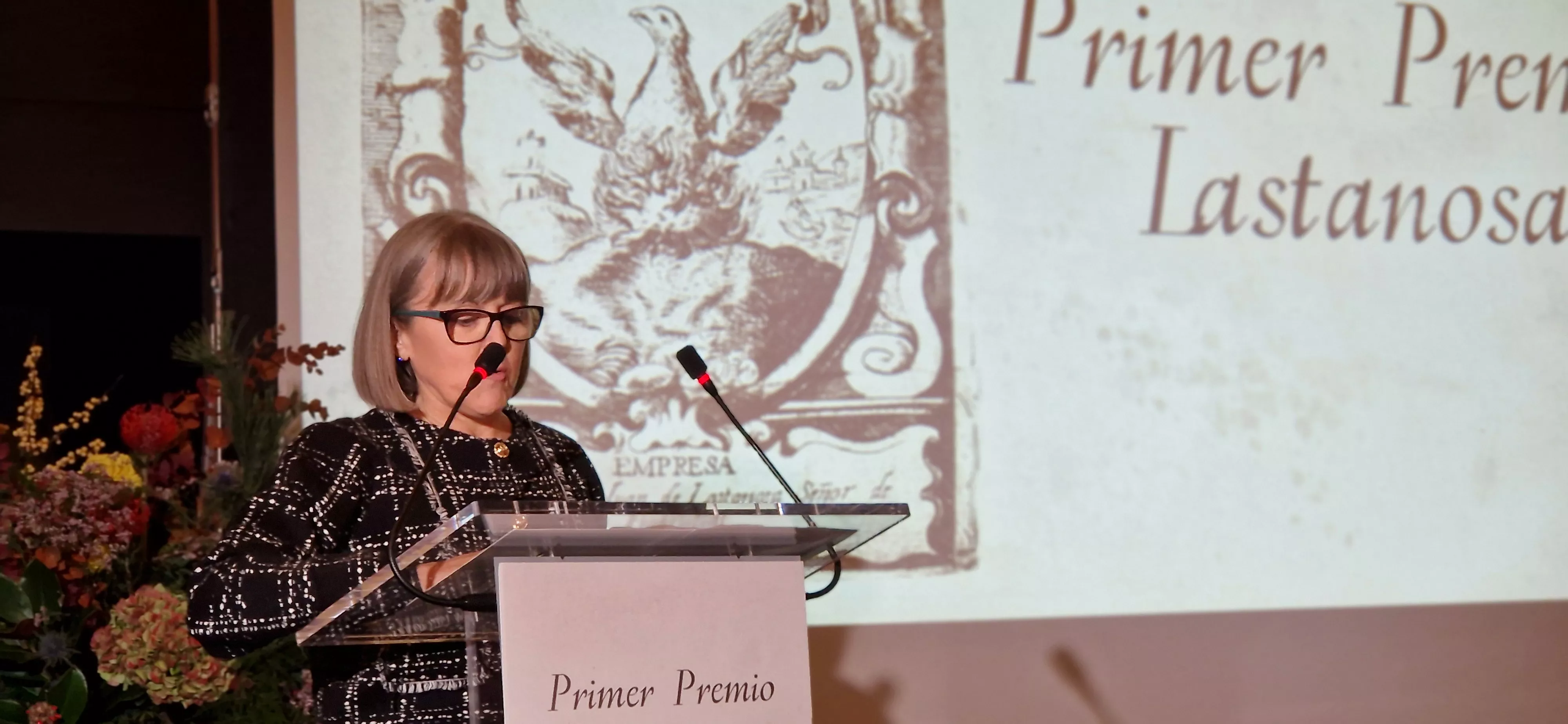 María José Arbués, tras recoger el Premio Lastanosa. Foto Myriam Martínez
