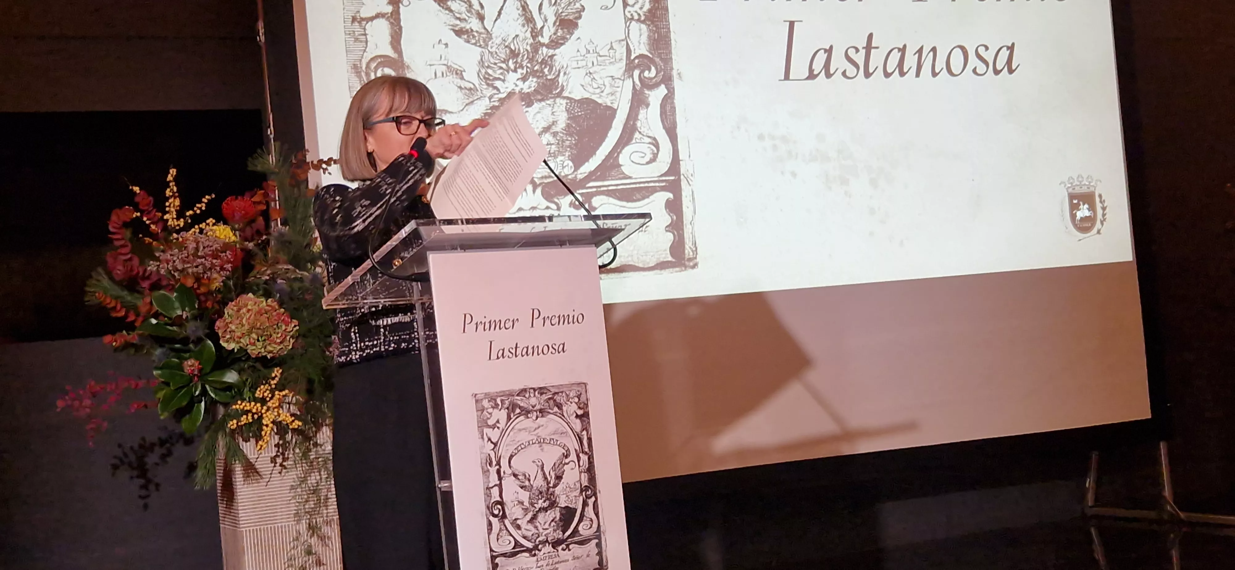 María José Arbués, tras recoger el Premio Lastanosa. Foto Myriam Martínez