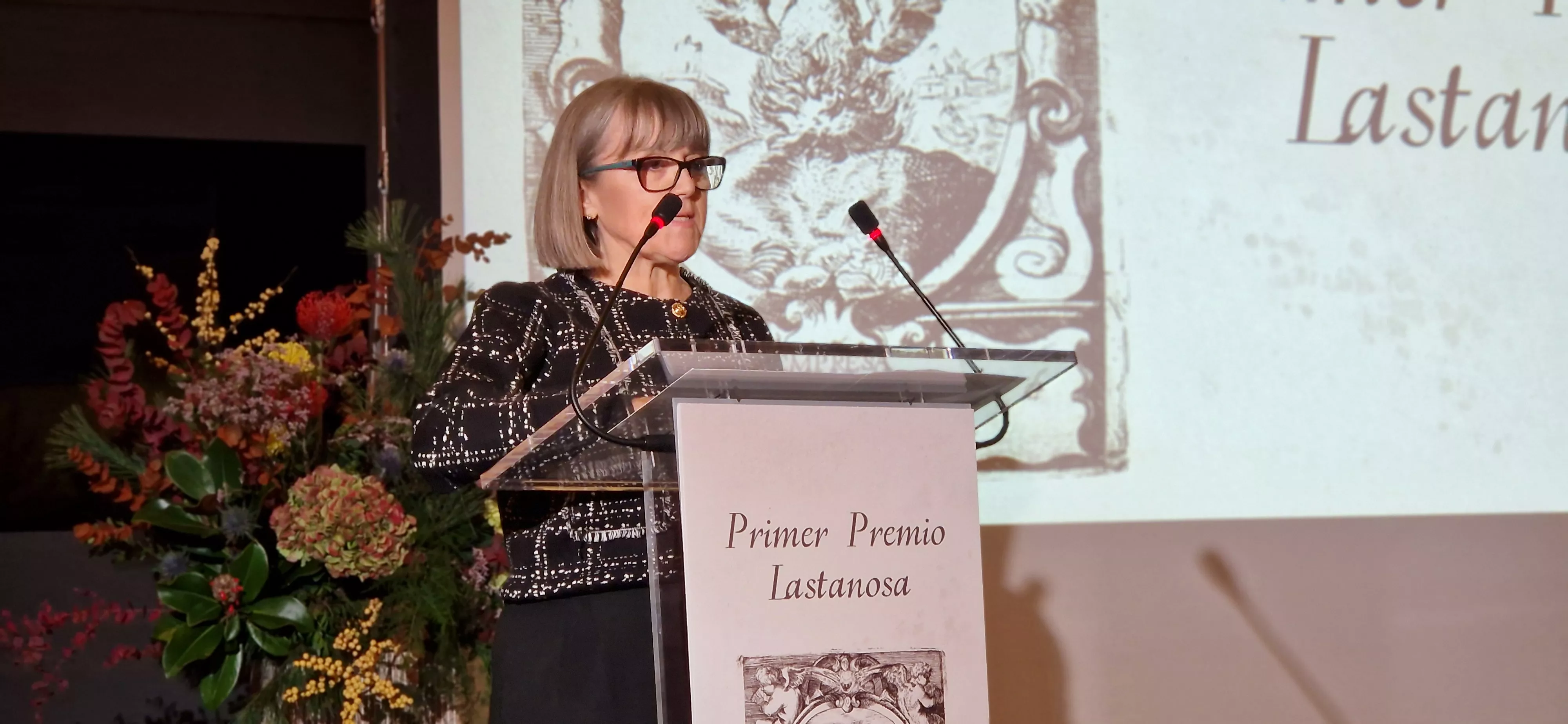María José Arbués, tras recoger el Premio Lastanosa. Foto Myriam Martínez