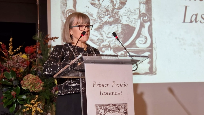 María José Arbués, tras recoger el Premio Lastanosa. Foto Myriam Martínez