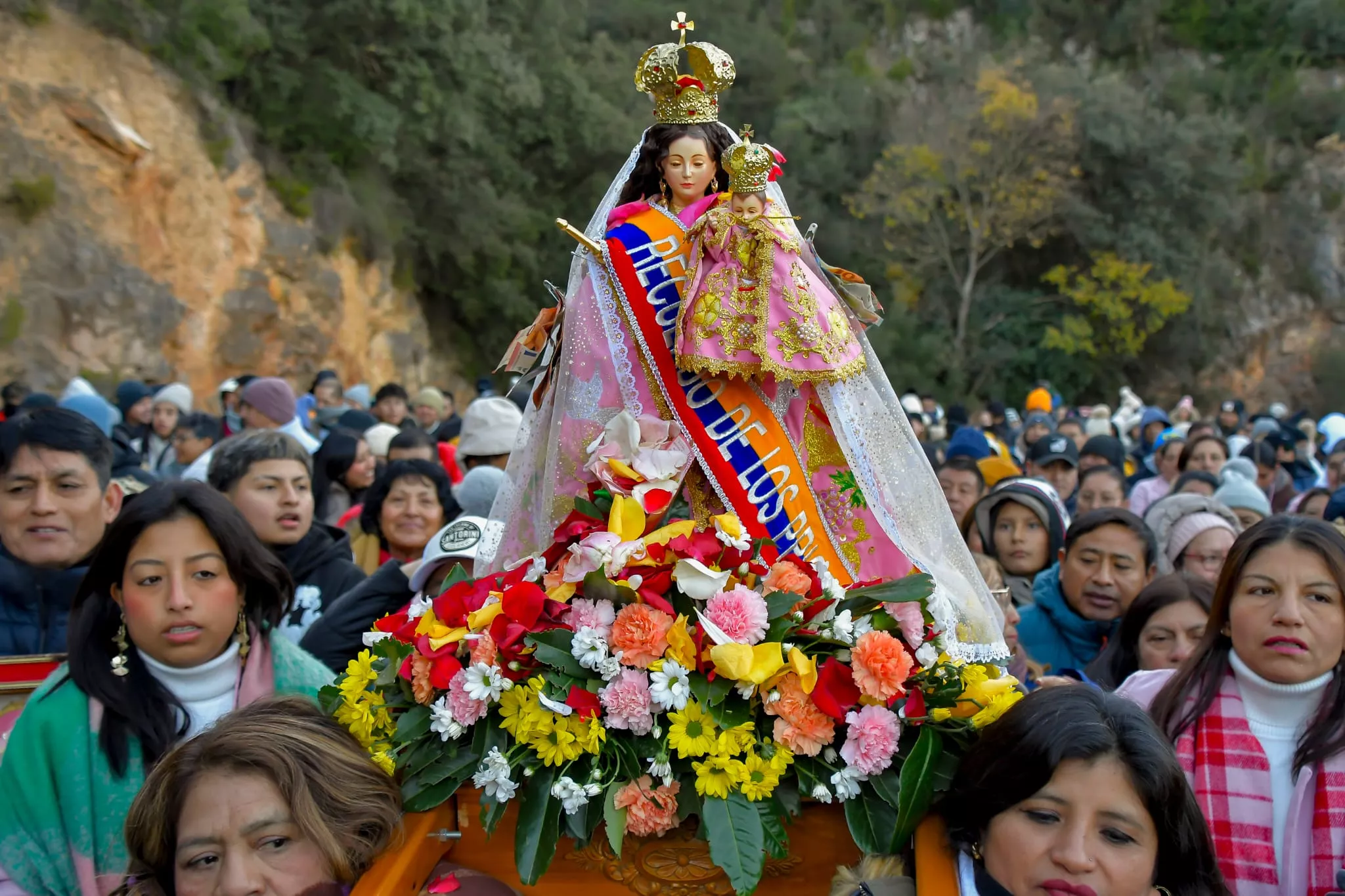 La Virgen del Quinche, acompañada por miles de ecuatorianos