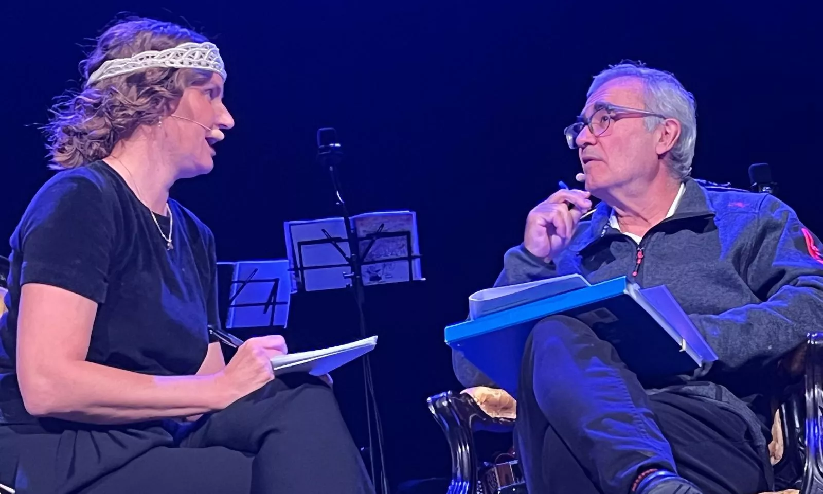 Marta Borraz y Manuel Domínguez durante los ensayos. Foto Mercedes Manterola