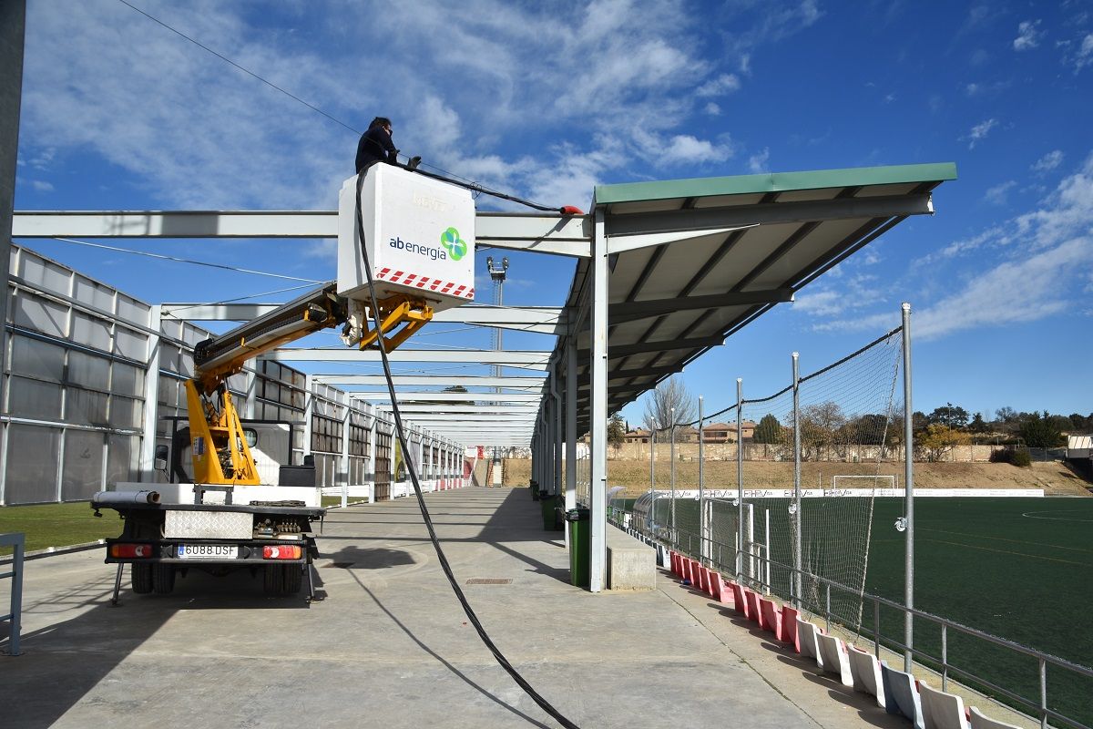 Instalación provisional en el Campo Municipal de los Deportes de Barbastro.