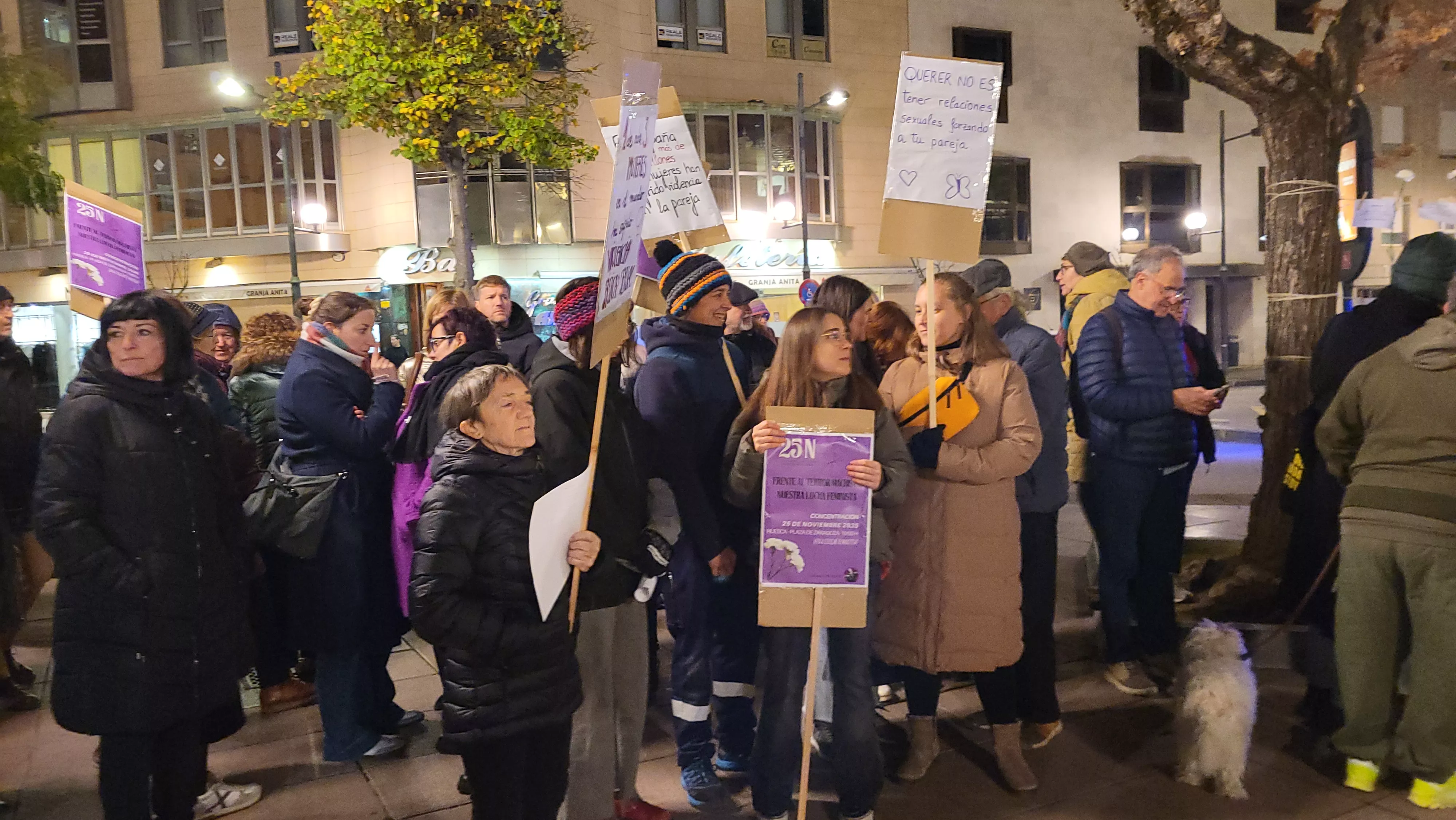 Concentración del Día Internacional contra la Violencia contra las Mujeres en Huesca. Foto Mercedes Manterola